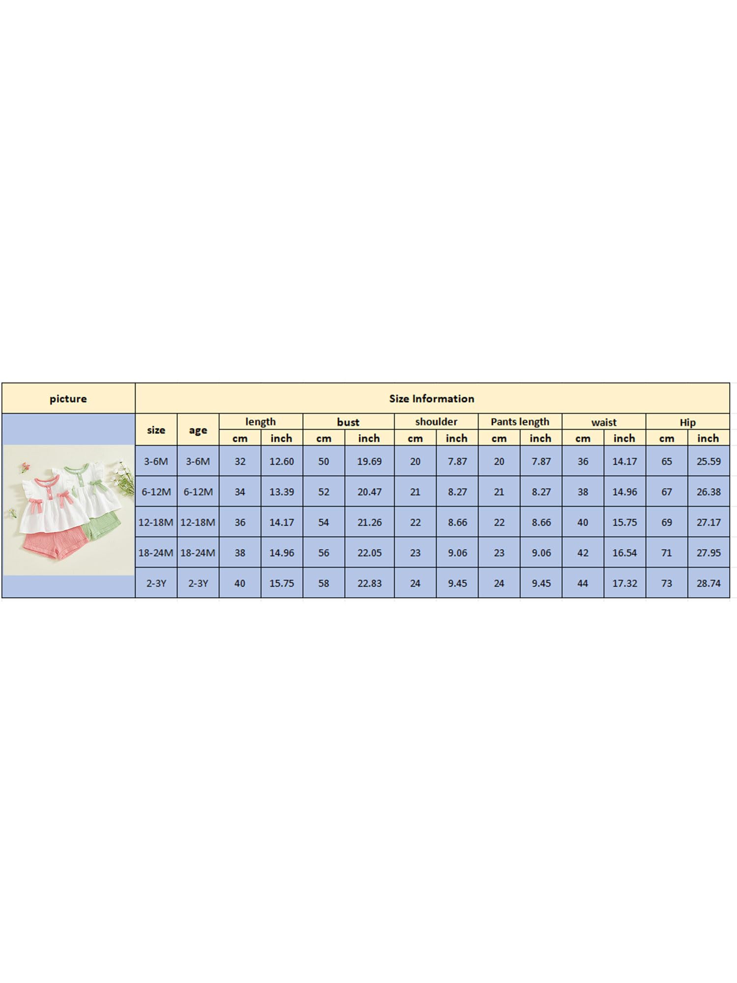 Amnnchya Toddler Girl Clothes Baby Summer Spring Outfits Cute Bow Button Smocked Ruffle Sleeve Tops ＋ Girls Shorts Set WEBE CLOTHING