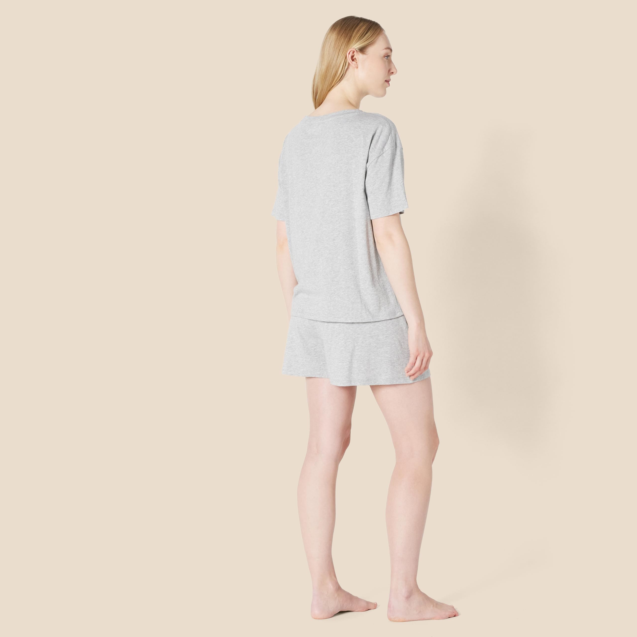 Amazon Essentials Women's Soft Cotton Blend Short Sleeve T-Shirt and Short Sleepwear Set