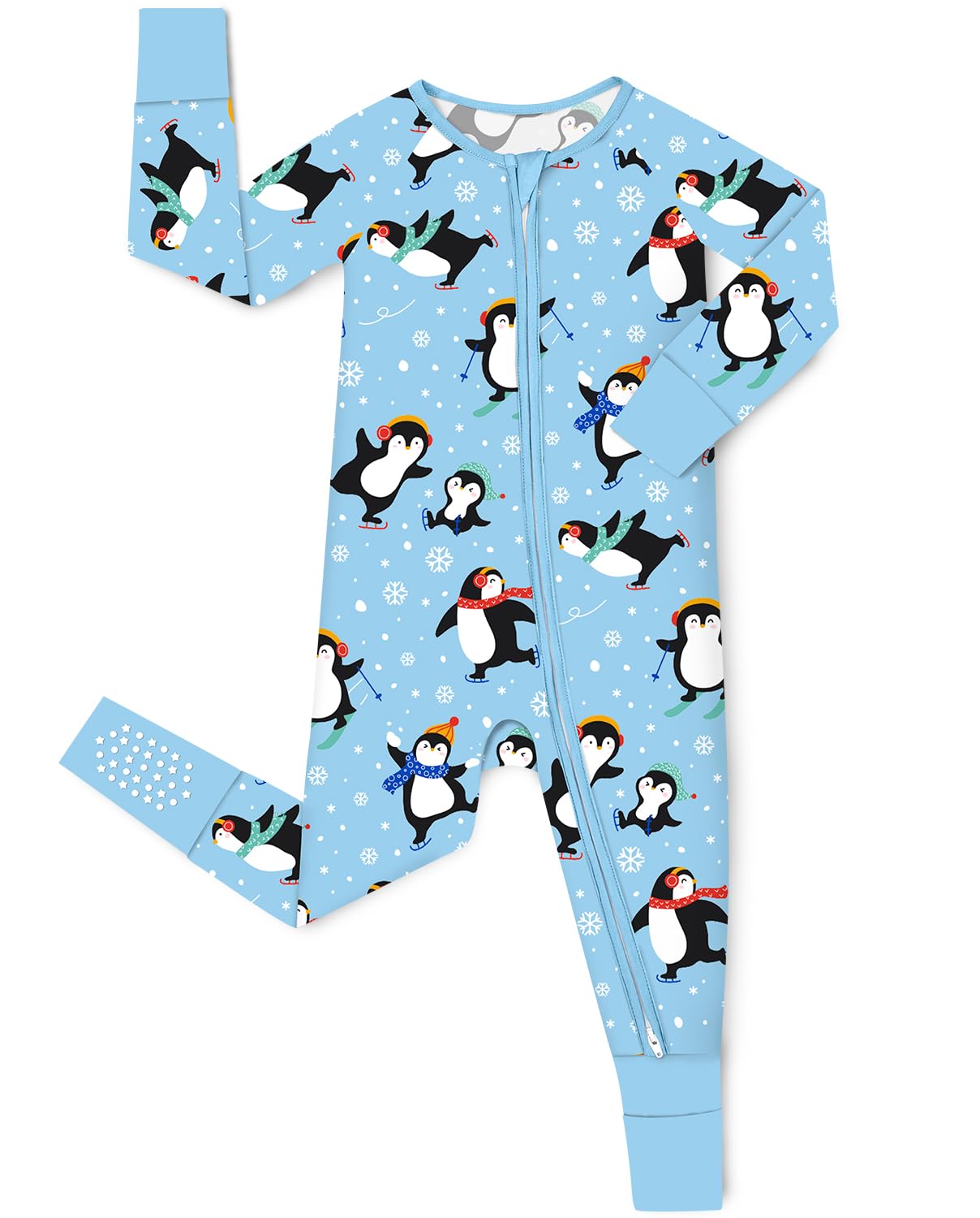 babee Reshinee Bamboo Viscose Baby Convertible Footie Pajama, Zipper Pajamas for Baby Boys & Girls, Sleep & Play Footed