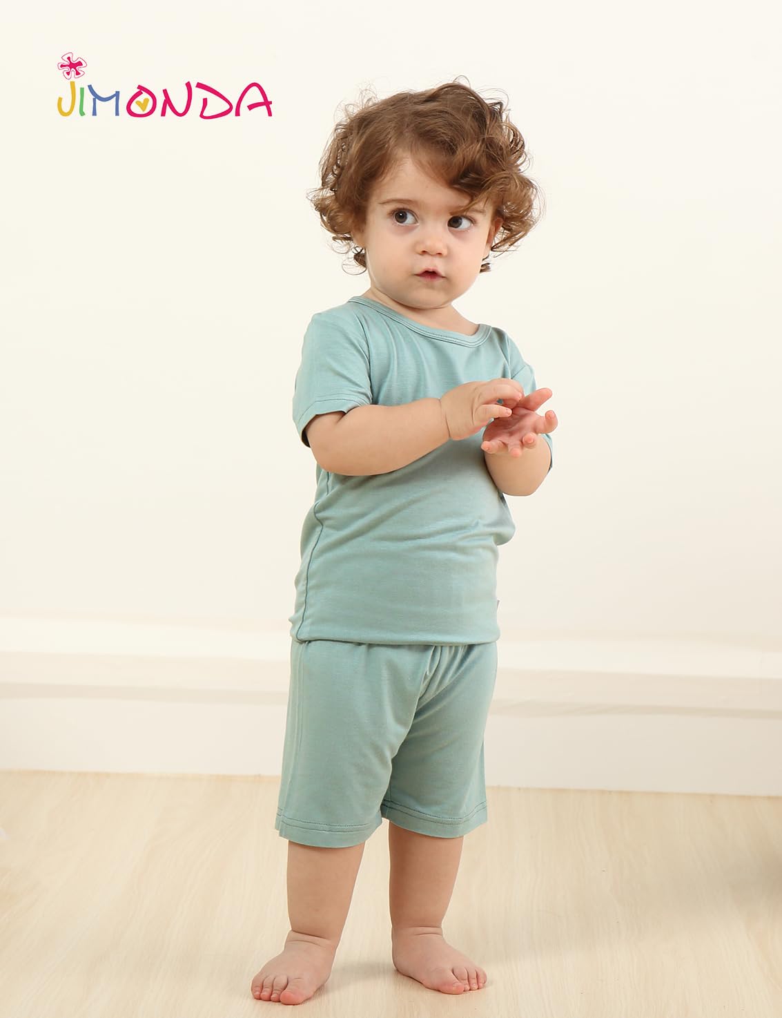 Jimonda Baby Boys Girls Pajama Sets Kid Soft Sleepwear Rayon From Bamboo Sleepwear Short Sleeve 4-Piece Cool Jammies 18M-12Y