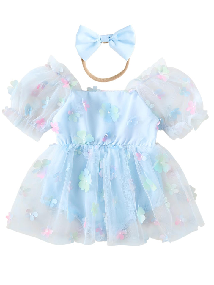 Baby Girl Summer Clothes Outfits Flutter Sleeve Denim Heart Romper One Piece Jumpsuit Bodysuit WEBE CLOTHING