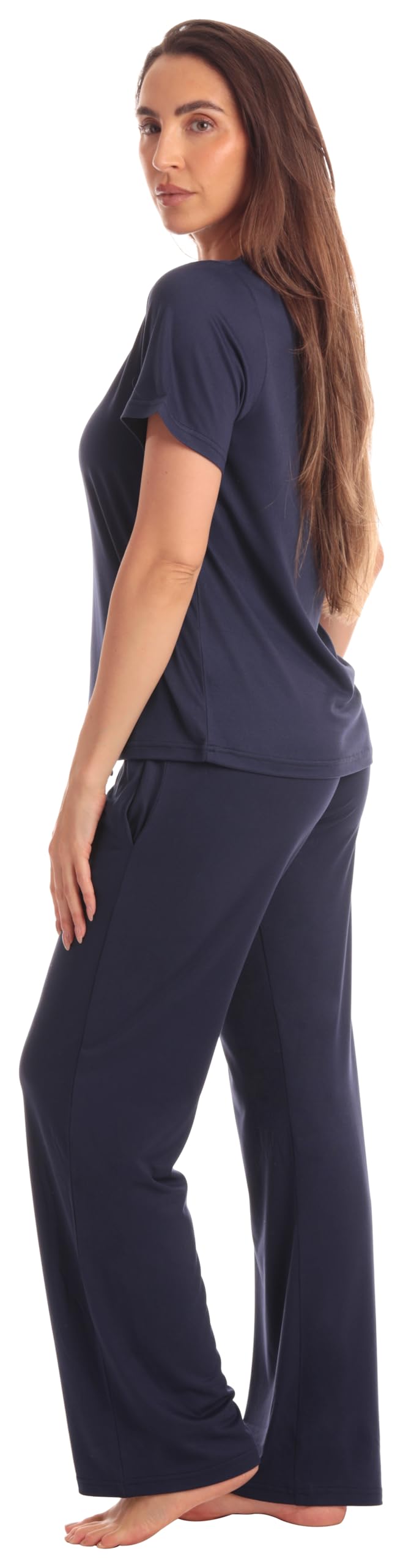 Just Love Women's Pajama Set, Soft Stretch Short Sleeve Crew Neck Top and PJ Pants with Two Pockets WEBE CLOTHING