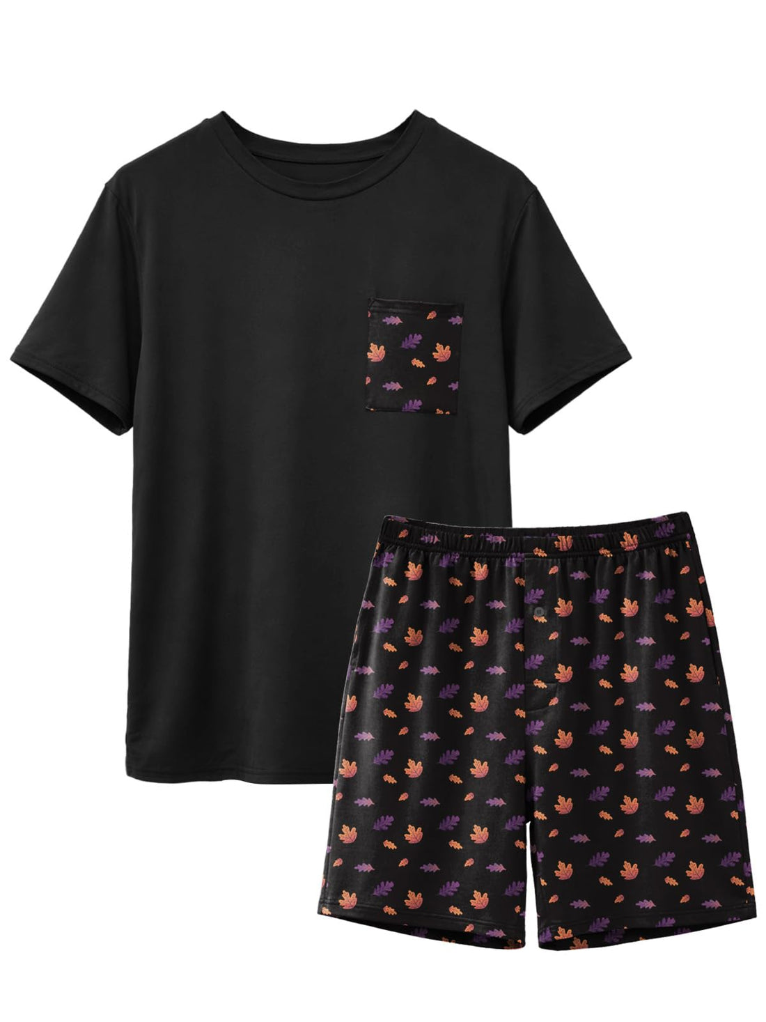 Feiersi Mens Pajama Set Sleepwear Pjs Lightweight Comfy Soft Short Sleeve Sleep Set With Pockets WEBE CLOTHING