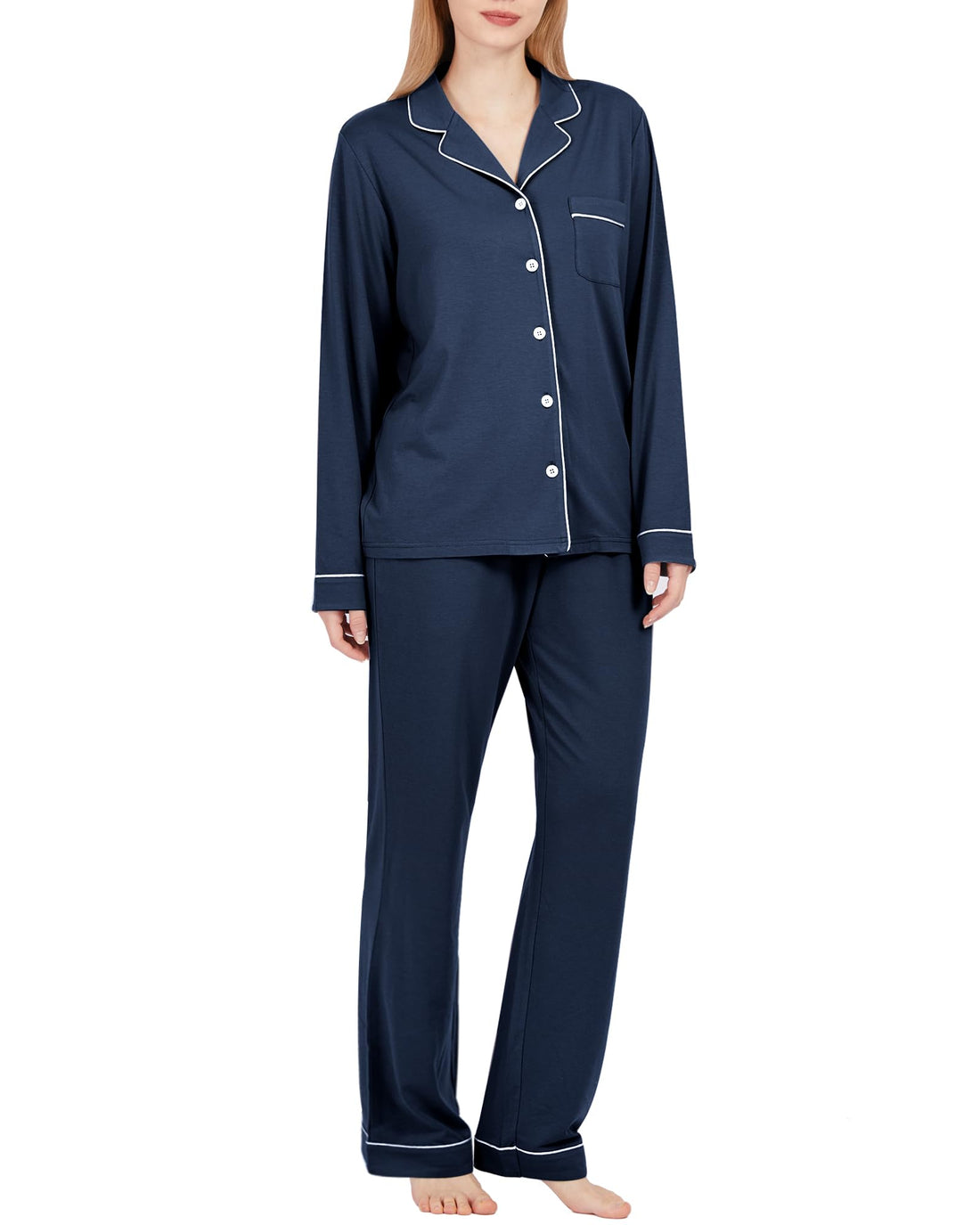BAMBOO COOL Pajamas Set for Women Comfy Lounge Set Button Down Sleepwear Long Sleeve Pj Set