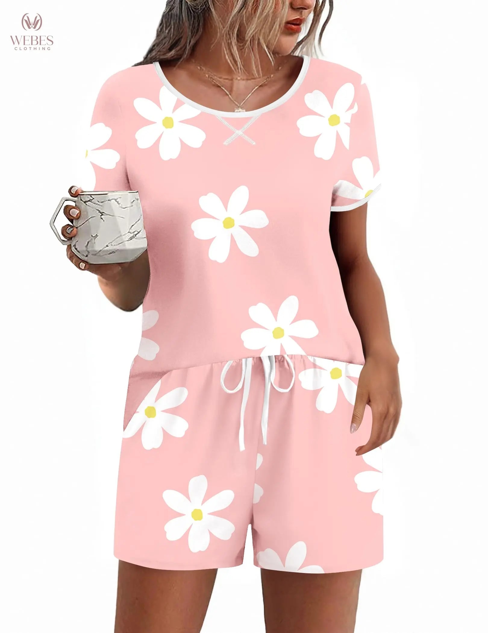 Ekouaer Women Pajama Set Casual Short Set
