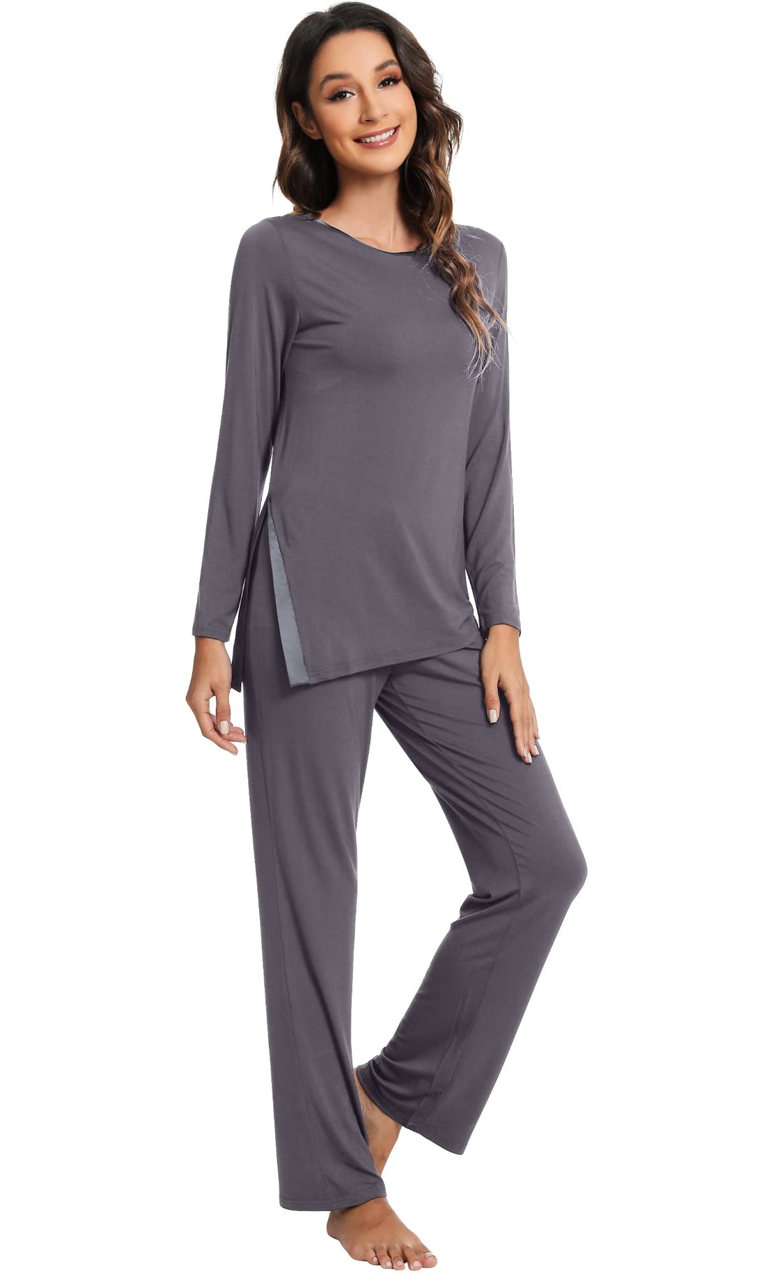 WiWi Pajamas Set for Women Super Soft Long Sleeve Pj Cooling Sleepwear Lounge Sets Loungewear Viscose from Bamboo S-XXL