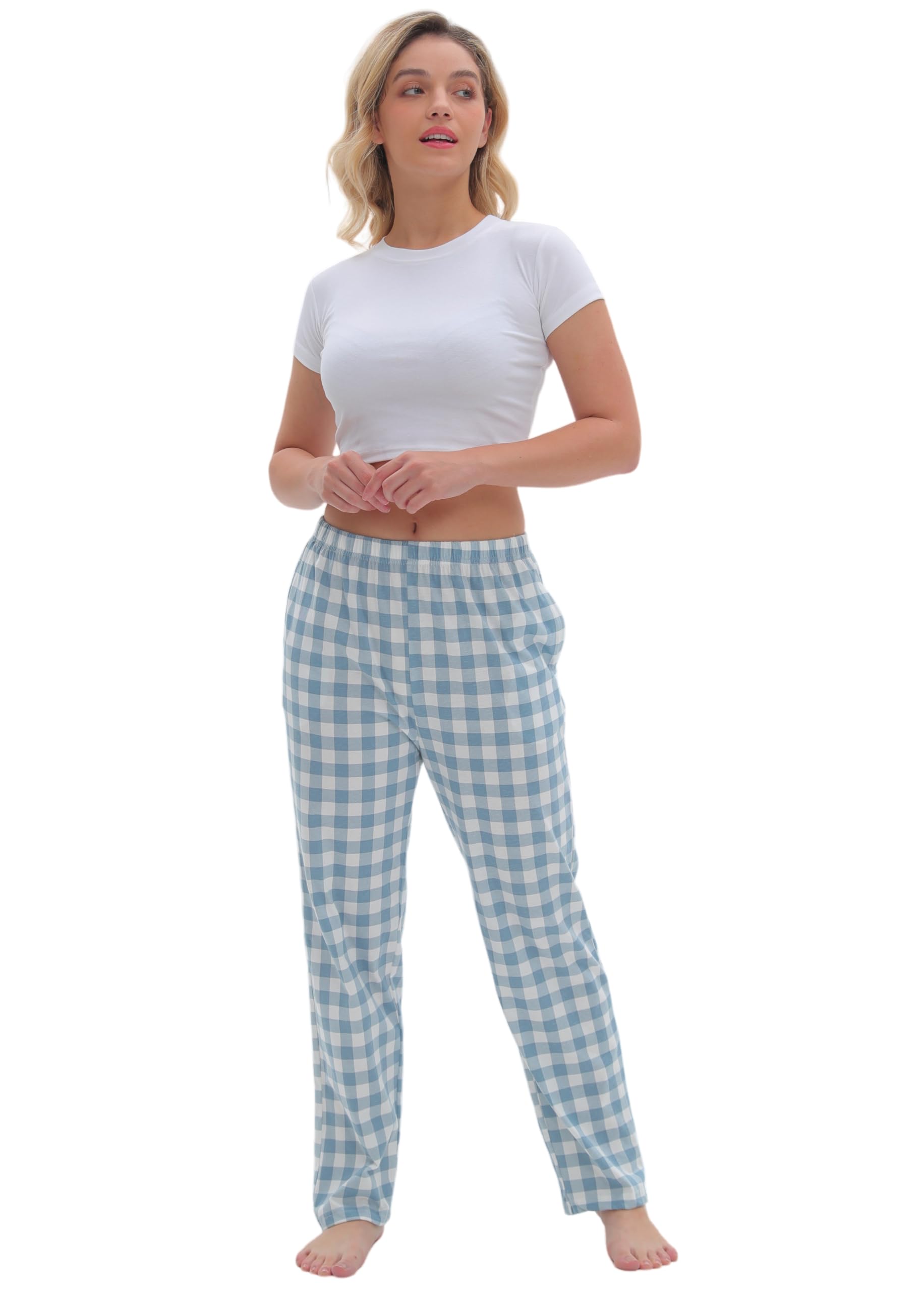 SAMGU Women's Pajama Pants, Soft Cotton Sleep Lounge Pants, Comfy Homewear pjs, Elatic Waist Pajama Bottom Pants for Women