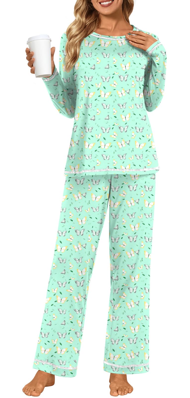 Netsmile Women's Pajama Sets 2 Piece Ladies Long Sleeve Pjs Fall Loungewear Soft Sleepwear with Pockets