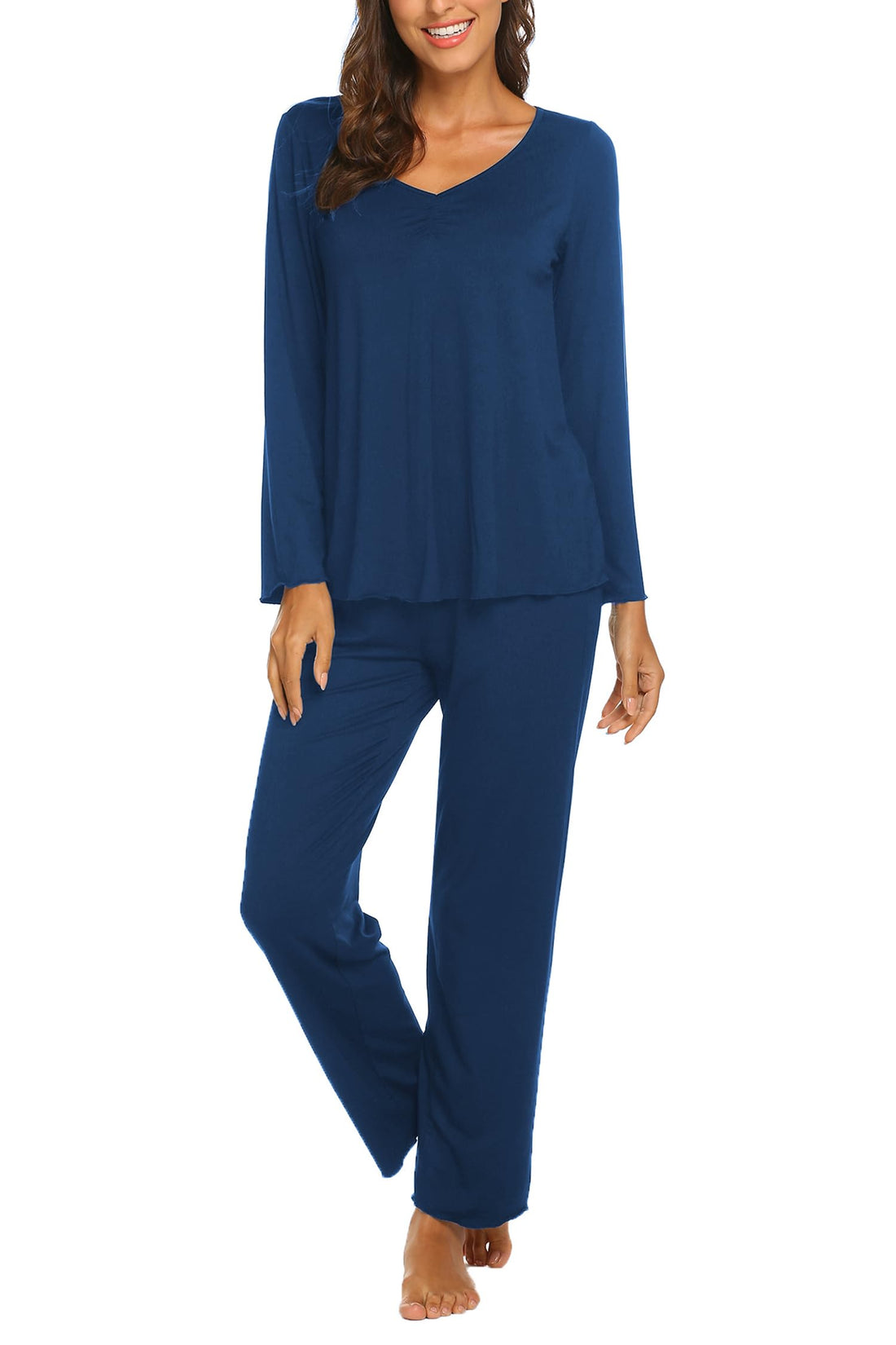 Ekouaer Womens Pajama Sets 2 Piece Lounge Set Fall Winter Pajamas Long Sleeve Pjs Top and Pants Soft Pj Sets Loose Sleepwear