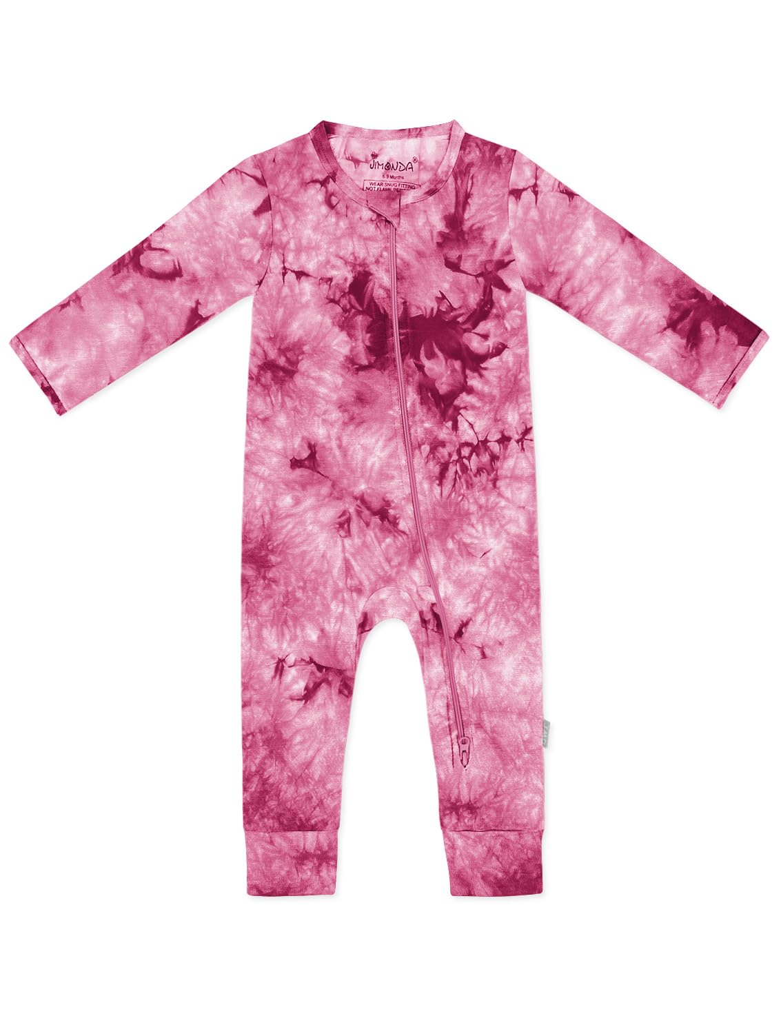 Jimonda Baby Girls Boys Footless Pajamas,Rayon From Bamboo Pjs 2 Way Zipper Long Sleeve Soft Sleeper,Infant Tie-dye Romper