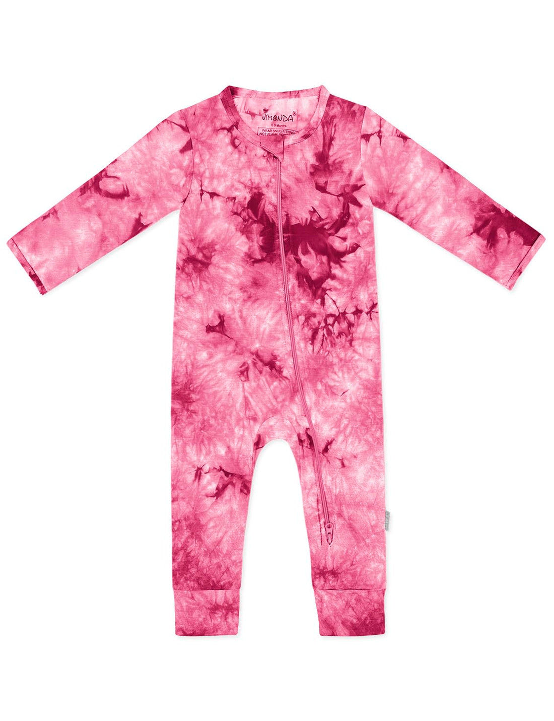 Jimonda Baby Girls Boys Footless Pajamas,Rayon From Bamboo Pjs 2 Way Zipper Long Sleeve Soft Sleeper,Infant Tie-dye Romper
