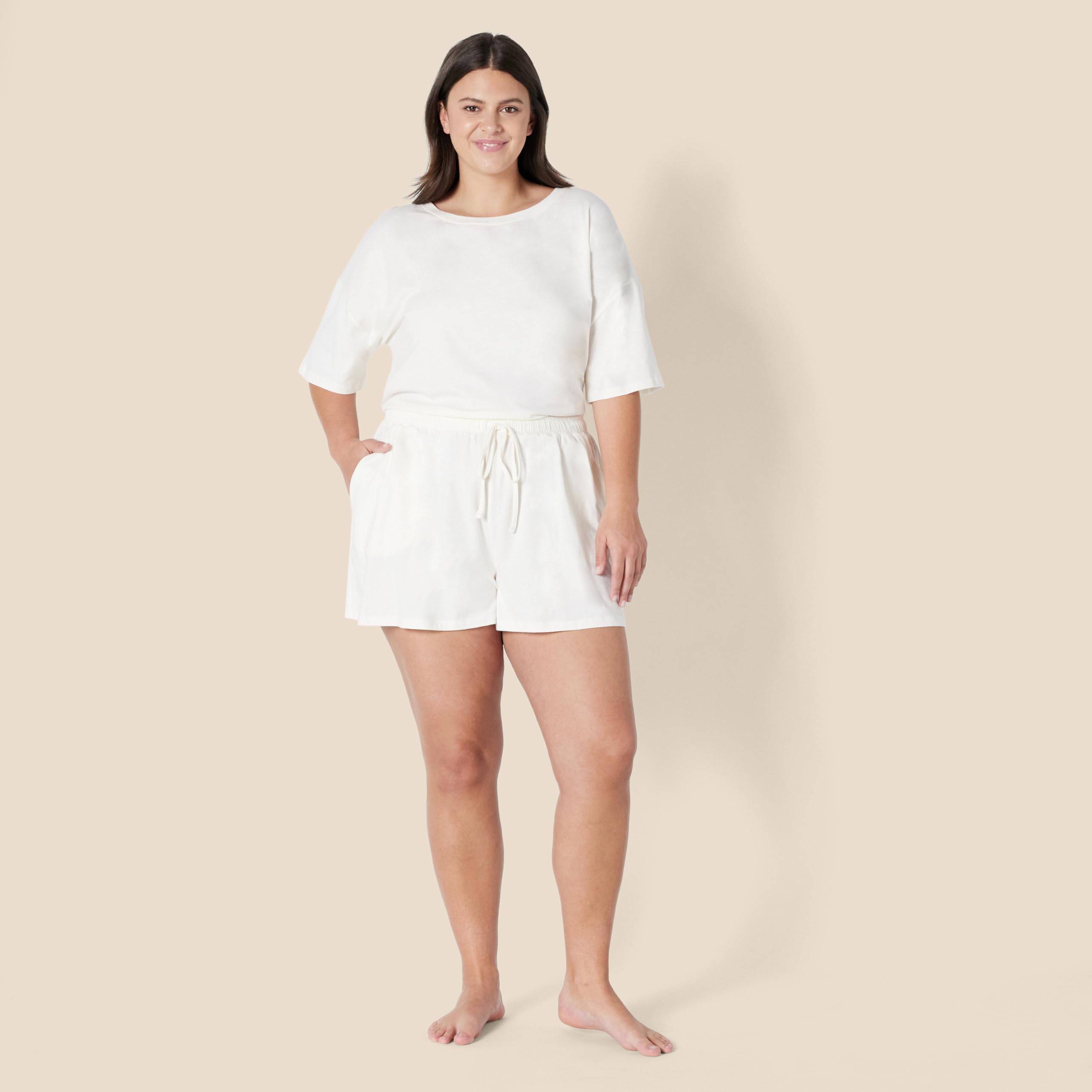 Amazon Essentials Women's Soft Cotton Blend Short Sleeve T-Shirt and Short Sleepwear Set
