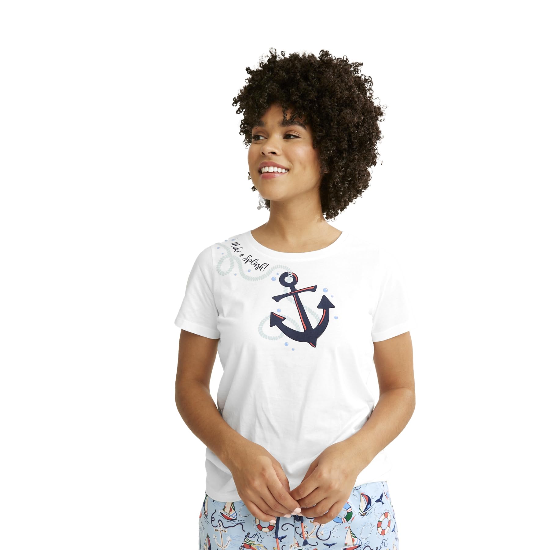 Vera Bradley Women's Cotton Short Sleeve Crewneck Pajama T-Shirt WEBE CLOTHING