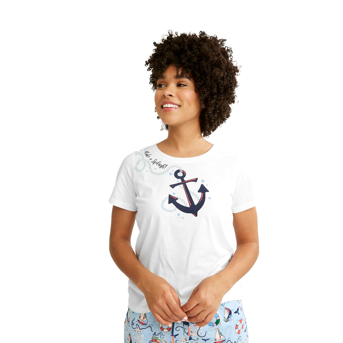 Vera Bradley Women's Cotton Short Sleeve Crewneck Pajama T-Shirt WEBE CLOTHING