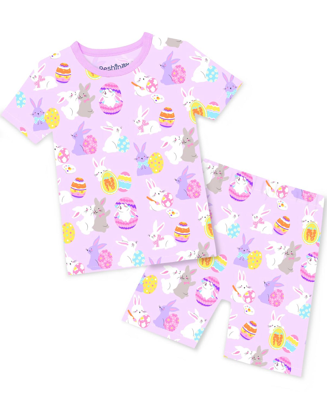 babee Reshinee Bamboo Viscose Toddler Unicorn Mermaid Girls Kids Pajamas Short Sleeve Summer Cool Snug fit Pjs, 2pcs