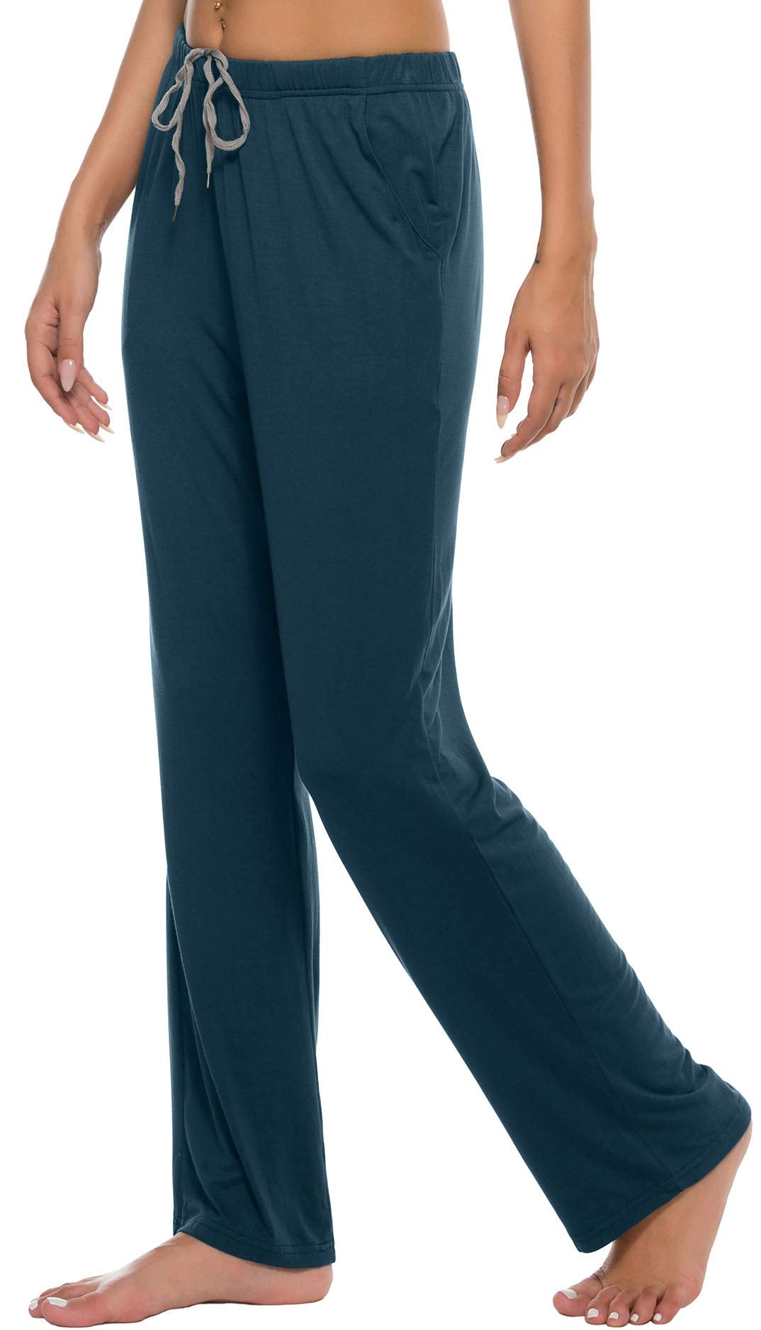 JINSHI Womens Pajama Pants with Pockets Soft Comfortable Lightweight Elastic Drawstring Modal Pajama Bottoms Lounge Pants