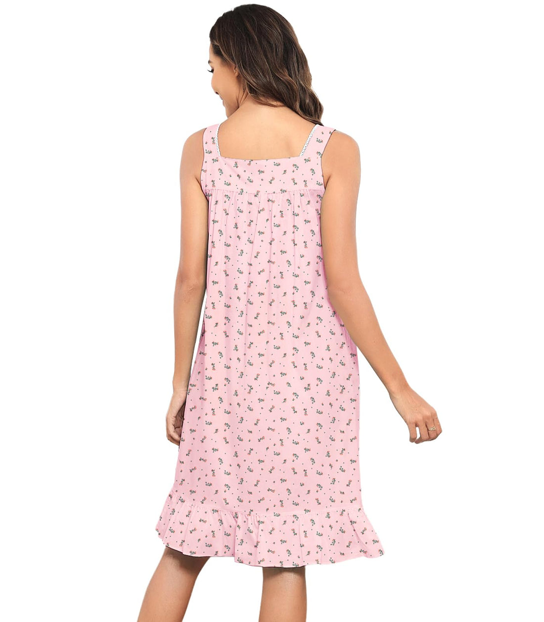 Sleeveless Nightgowns for Women 100% Cotton Nightgown Sleep Dress Soft Ladies Gowns Sleepwear Nightdress WEBE CLOTHING