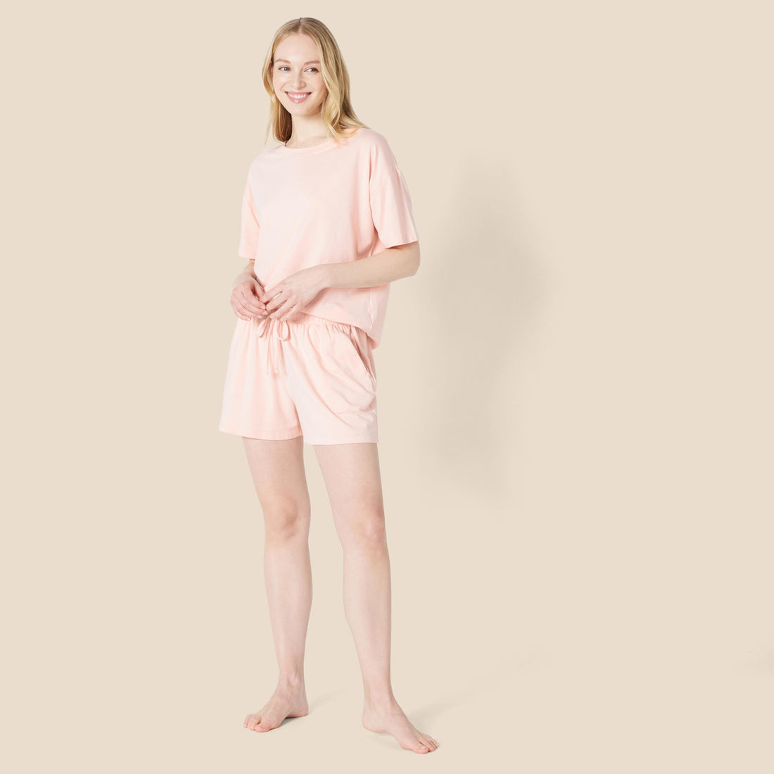 Amazon Essentials Women's Soft Cotton Blend Short Sleeve T-Shirt and Short Sleepwear Set