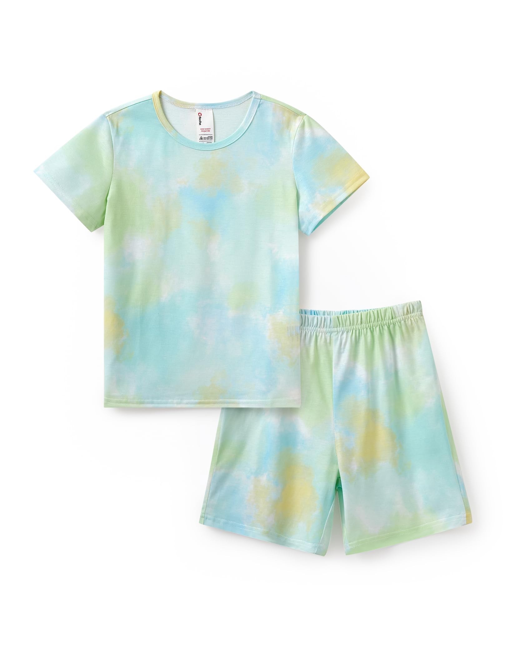 PATPAT Boys Pajamas Sets Short Sleeve T-Shirt and Shorts 2-Piece Sleepwear Graffiti Print Summer Loungewear for Kids