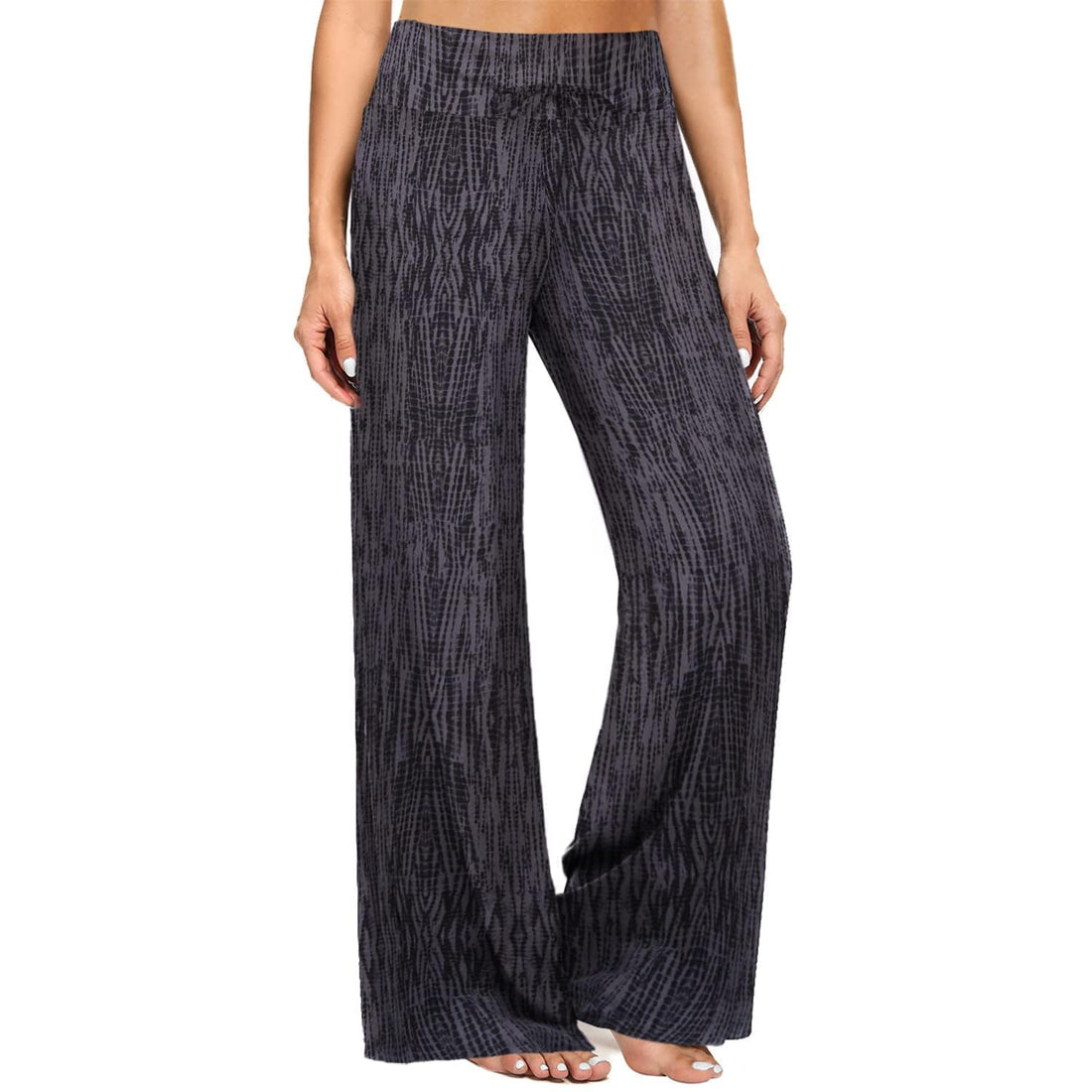 ZOOSIXX Soft Black Pajama Pants for Women, Wide Leg Pants Woman Flowy Comfy Casual Lounge Yoga Capri Pants 22”/ 30”