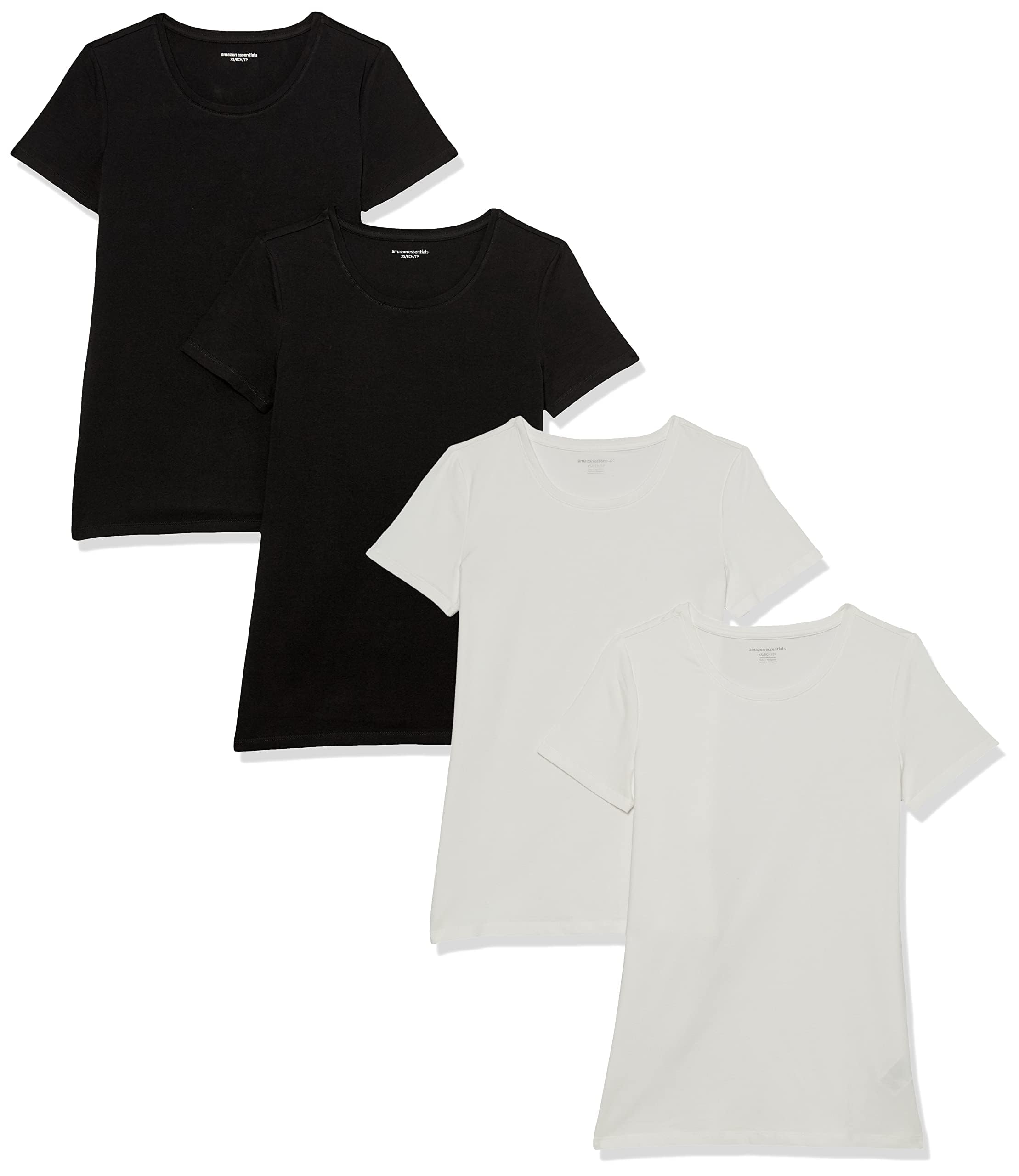 Amazon Essentials Women's Regular-Fit Short-Sleeve Crewneck T-Shirt, Multipacks