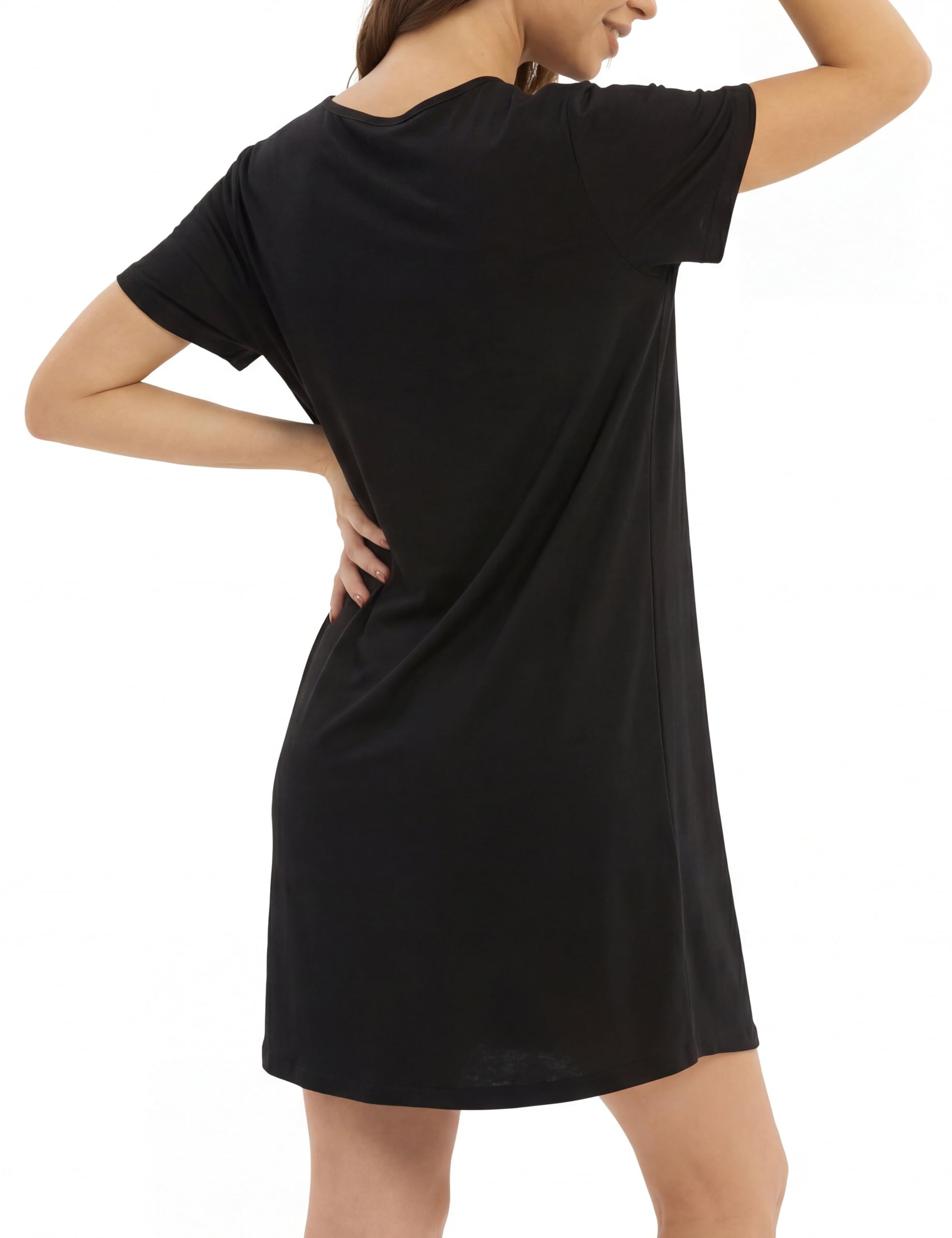 3 Pack Nightgowns for Women Short Sleeve Womens Sleep Shirts Soft NightShirt Pajama Dress Casual Sleepwear
