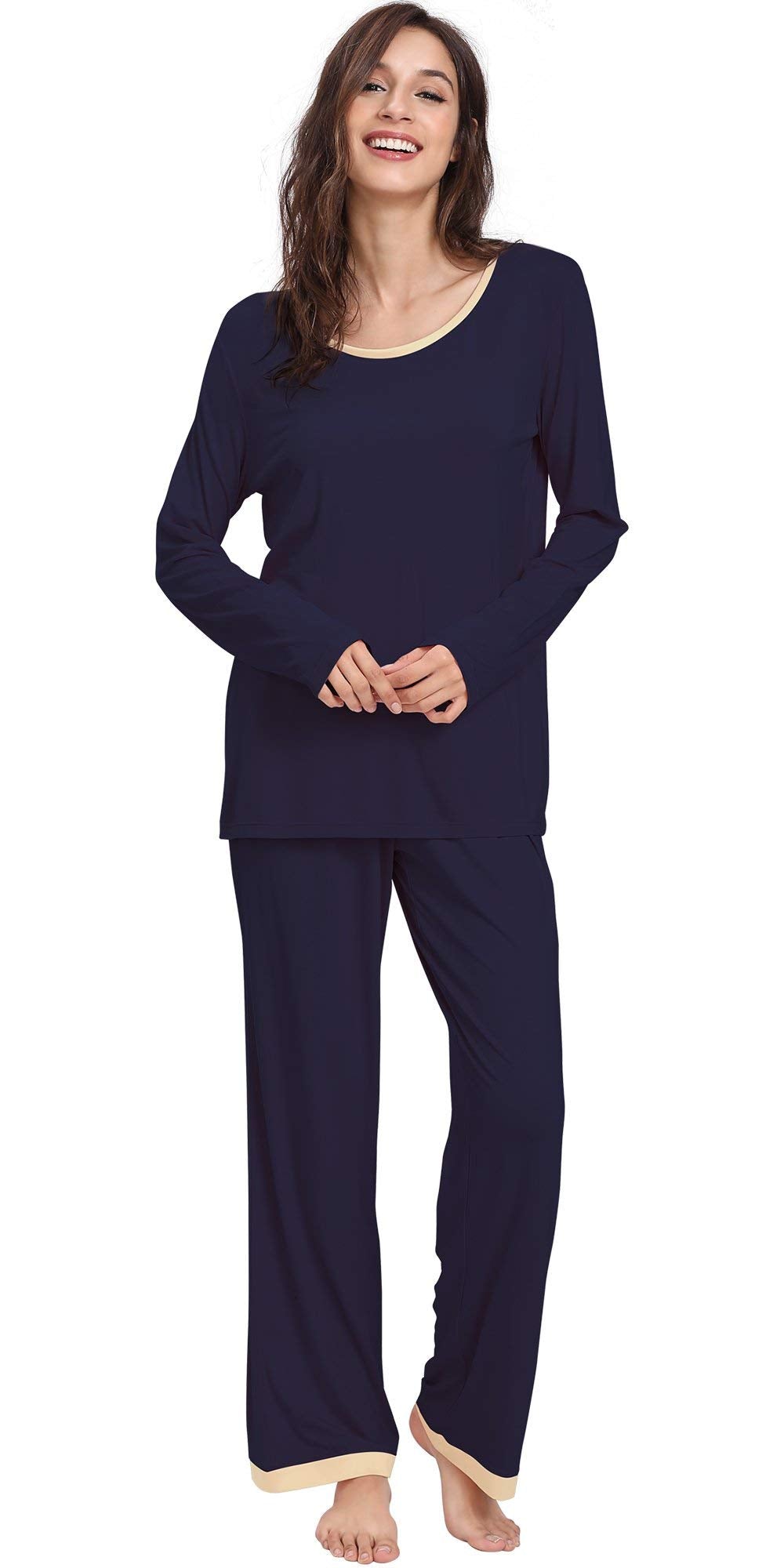 GYS Viscose from Bamboo Women's Pajama Sets Super Soft Long Sleeve Sleepwear Comfy Winter Pjs Sets S-4X