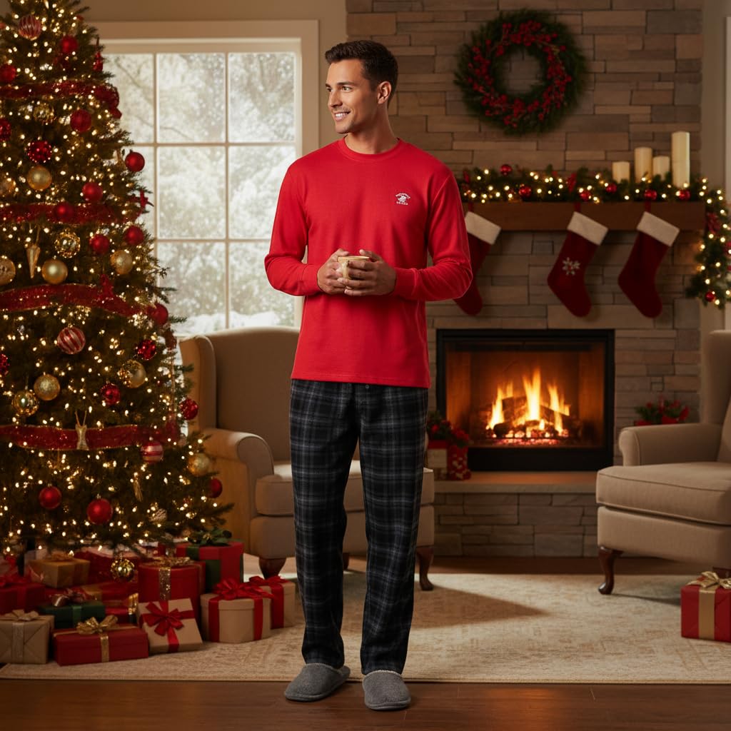 Beverly Hills Polo Club Men's Beverly Hills Polo Polar Fleece Set W/Ls Thermal Top WEBE CLOTHING