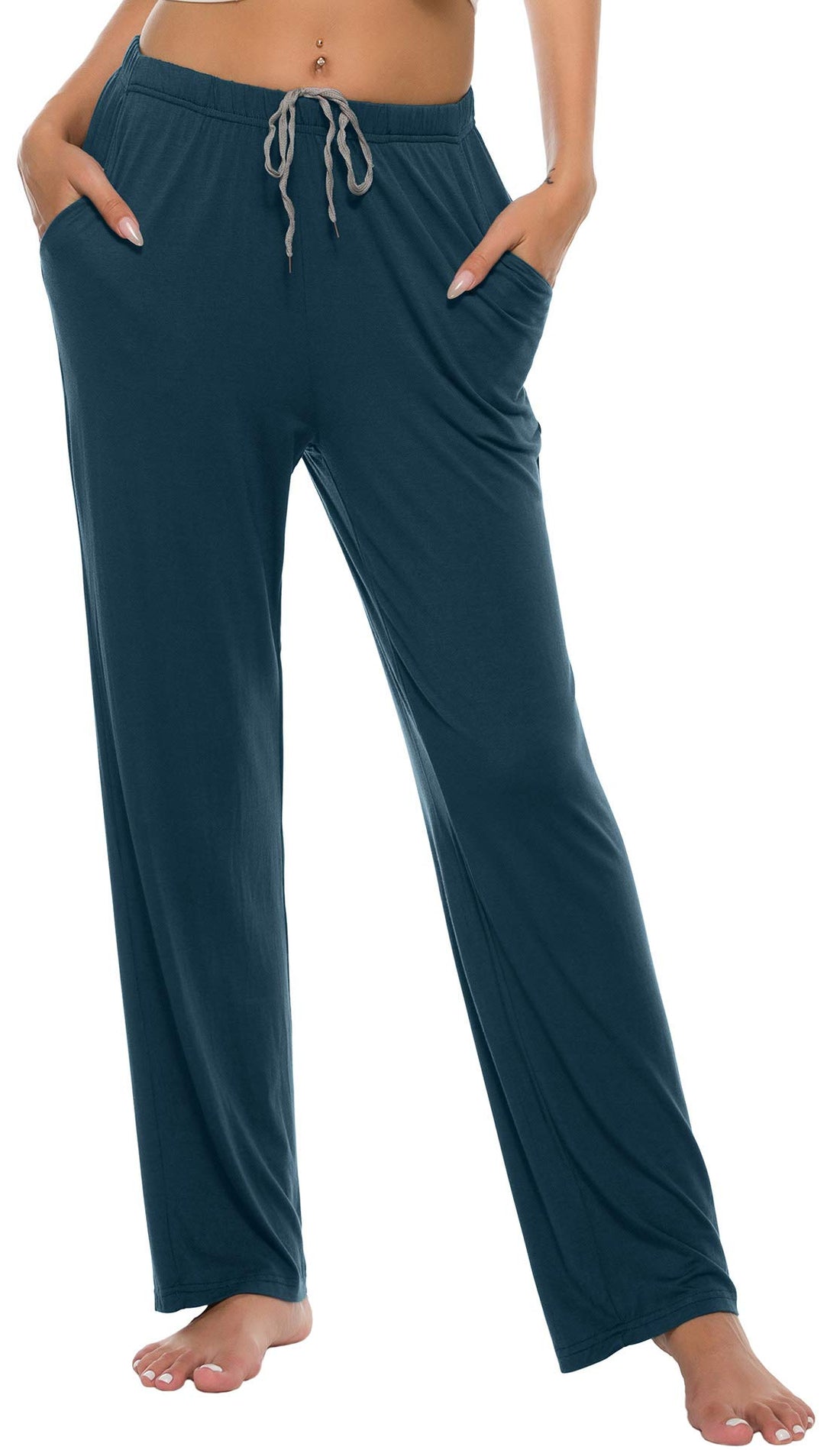 JINSHI Womens Pajama Pants with Pockets Soft Comfortable Lightweight Elastic Drawstring Modal Pajama Bottoms Lounge Pants