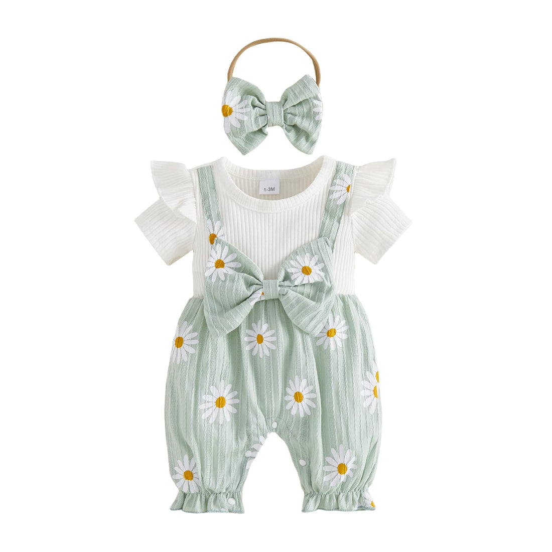YINGISFITM Newborn Baby Girl Summer Clothes Short Sleeve Bubble Romper Bow Shorts Jumpsuit Infant Outfit 0 3 6 9 12 18 Months WEBE CLOTHING