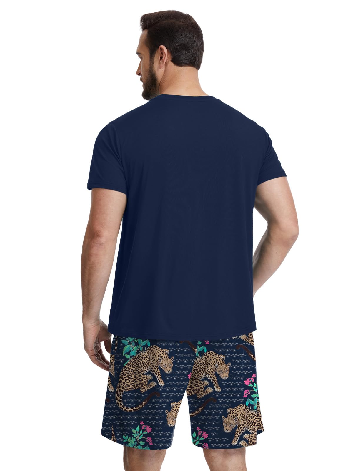 Feiersi Mens Pajama Set Sleepwear Pjs Lightweight Comfy Soft Short Sleeve Sleep Set With Pockets WEBE CLOTHING