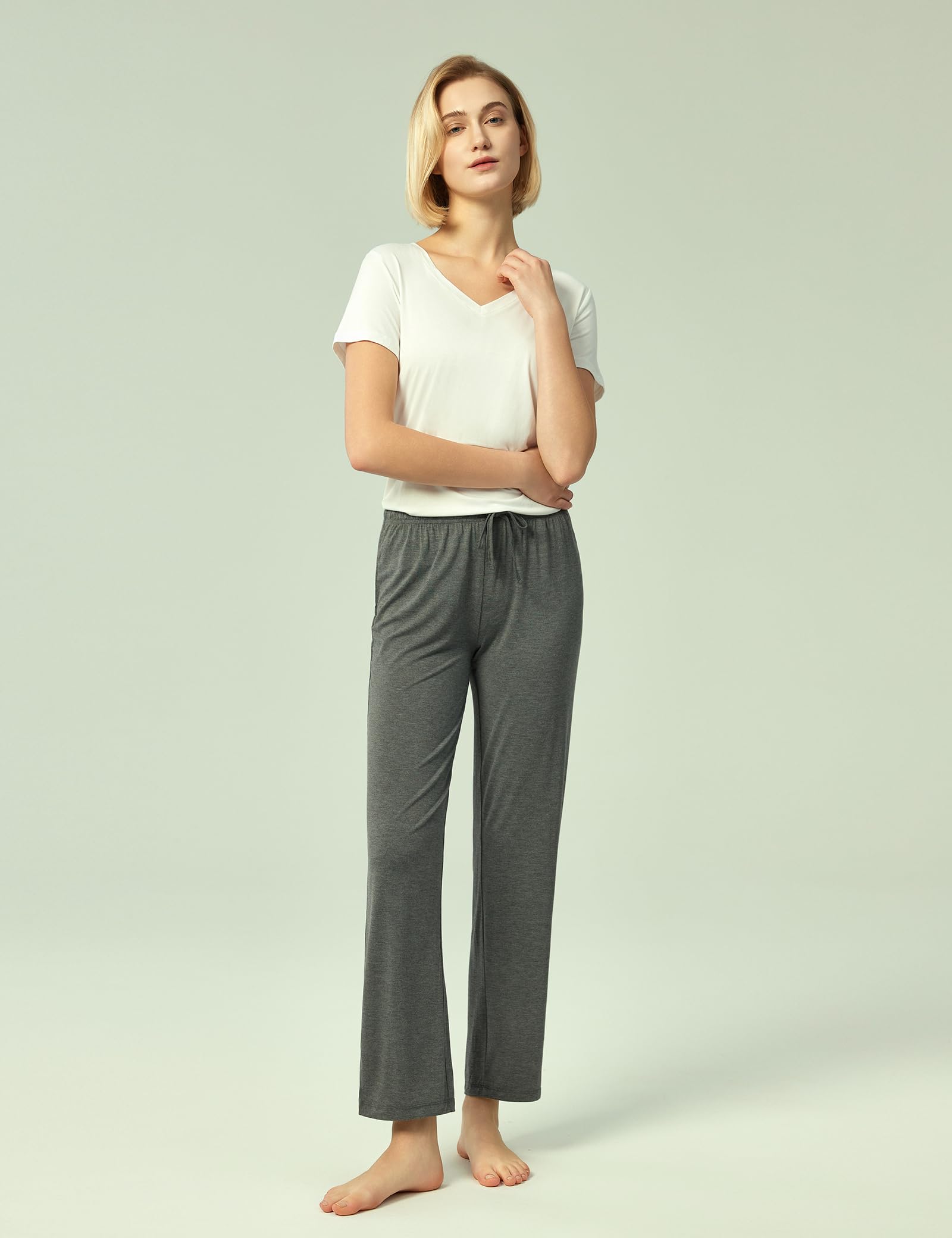 GYS Bamboo Viscose Women's Pajama Pants, Lightweight Comfy Casual Lounge Yoga Pants, Pj Bottoms Sleep Pants with Drawstring