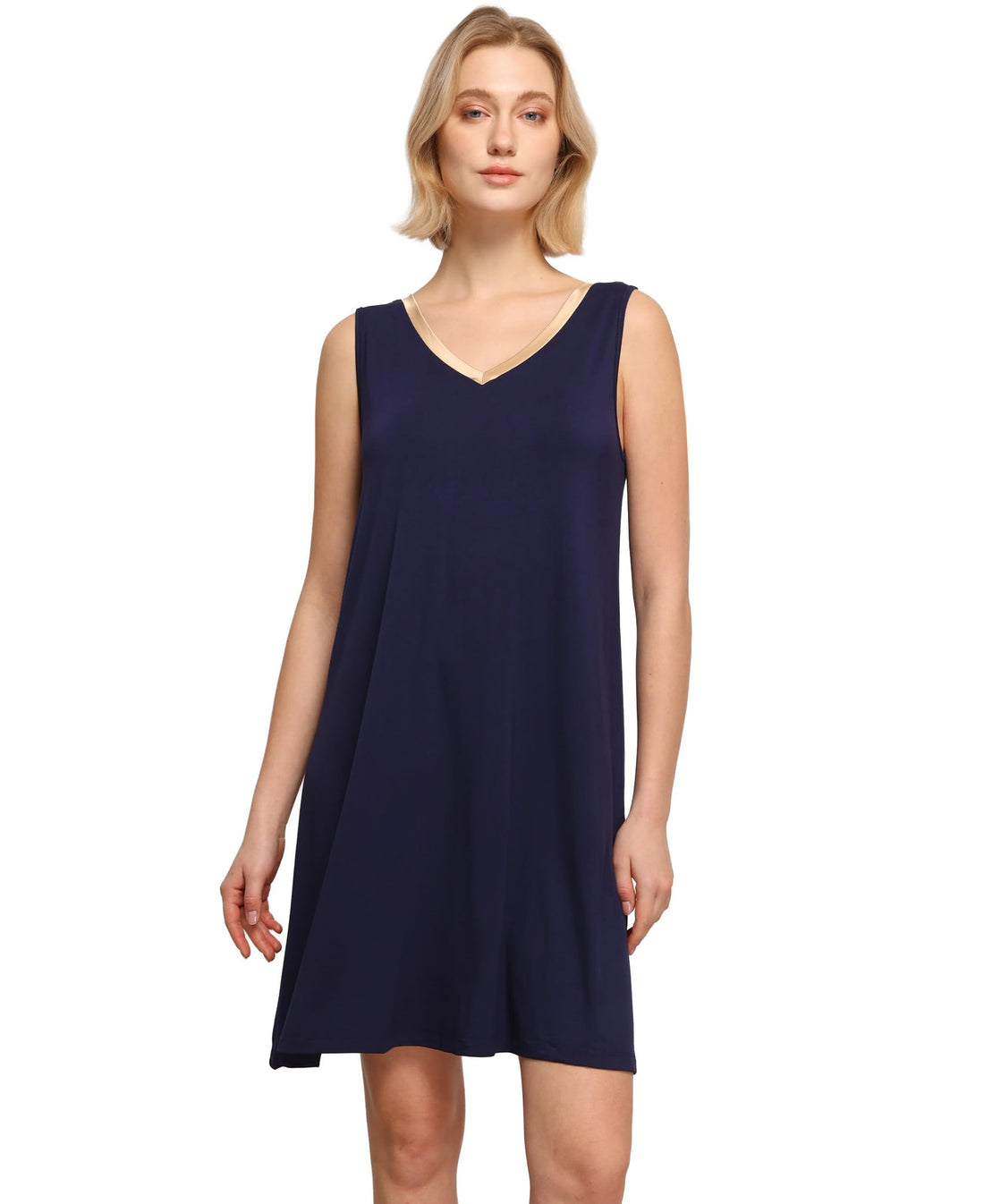 GYS Cooling Bamboo Viscose Sleeveless Nightgowns for Women | V Neck Sleep Shirt, Moisture-Wicking for Hot Sleepers & Night Sweats, Lightweight Night Shirts, Buttery Soft, Knee-Length WEBE CLOTHING