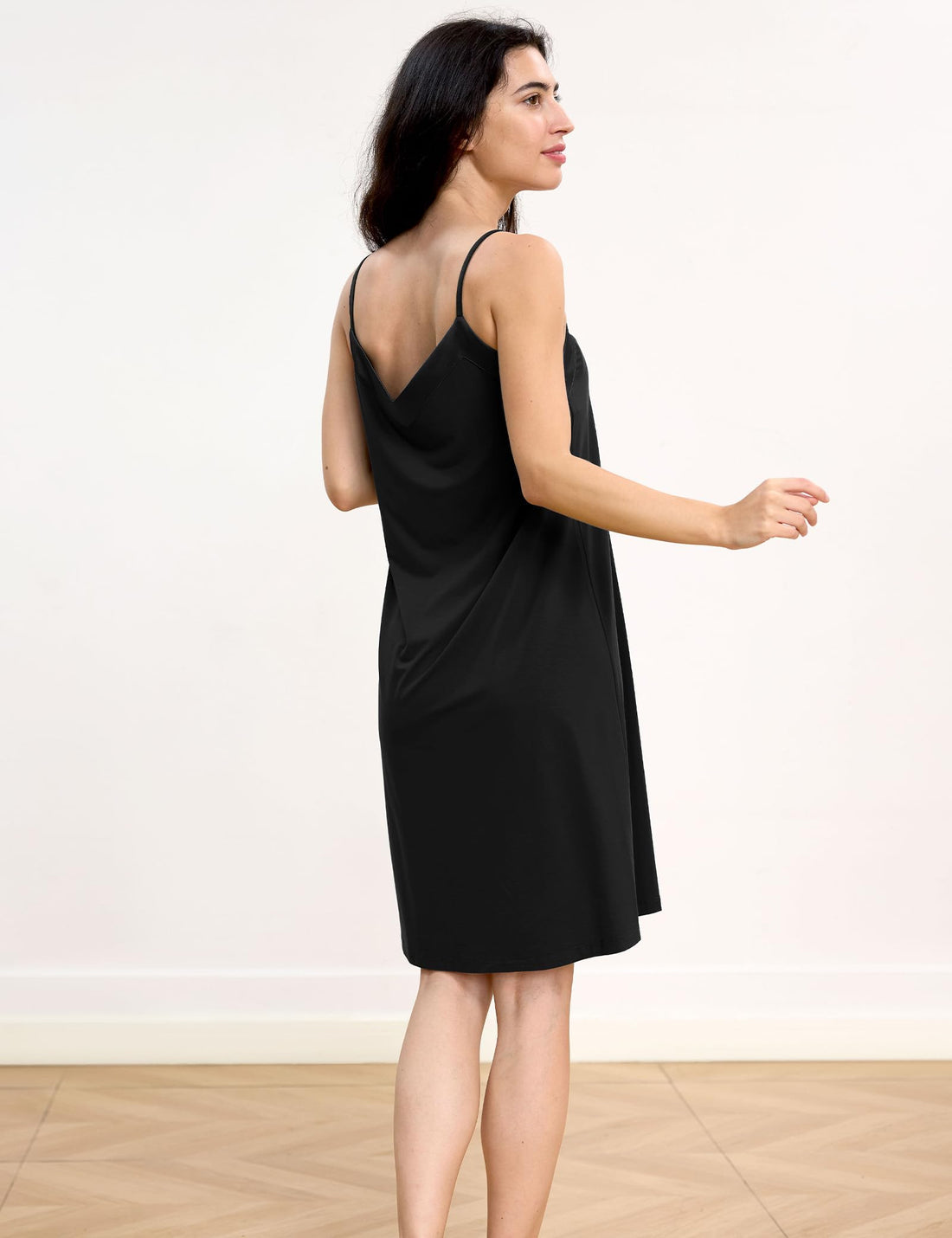 GYS Women's Bamboo Viscose Spaghetti Strap Nightgown, Satin V Neck Cooling | Moisture wicking, Breathable, Silky satin touch, Adjustable straps, Satin v-neck, Soft stretch, for hot flashes & sexy sleep WEBE CLOTHING