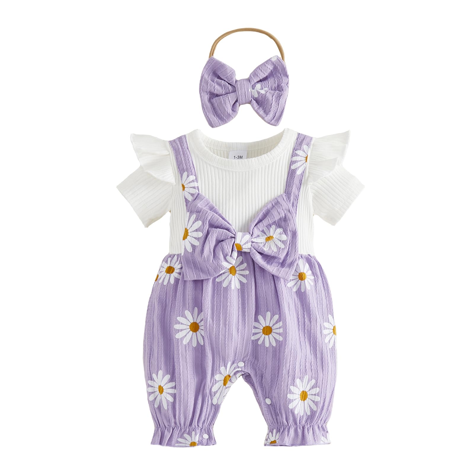 YINGISFITM Newborn Baby Girl Summer Clothes Short Sleeve Bubble Romper Bow Shorts Jumpsuit Infant Outfit 0 3 6 9 12 18 Months WEBE CLOTHING