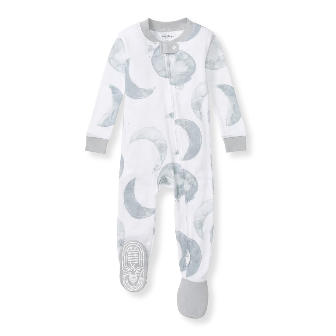 Burt's Bees Baby Organic Cotton Footed Pajamas for Boys, Zipper PJ Sleeper, Snug Fit Sleepwear with Non-Slip Bee Grips