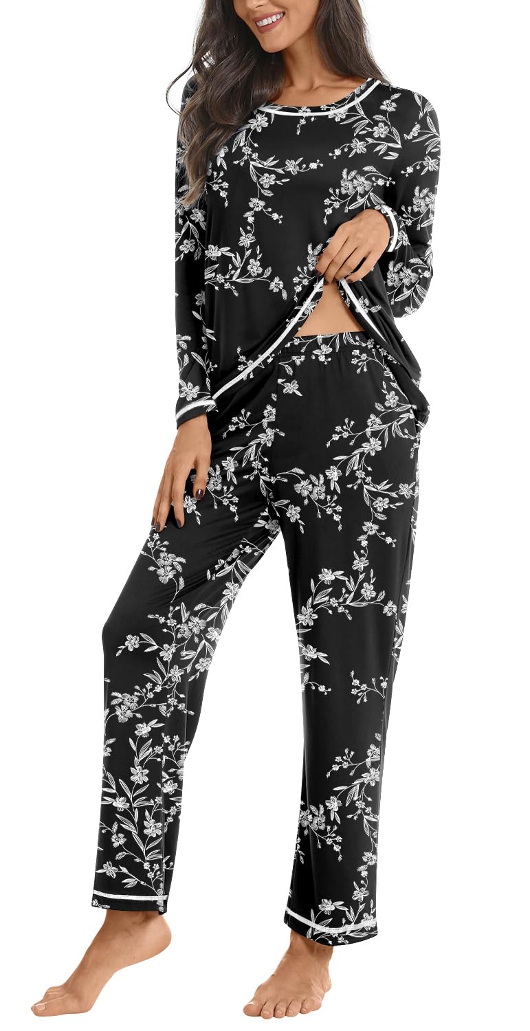 Netsmile Women's Pajama Sets 2 Piece Ladies Long Sleeve Pjs Fall Loungewear Soft Sleepwear with Pockets