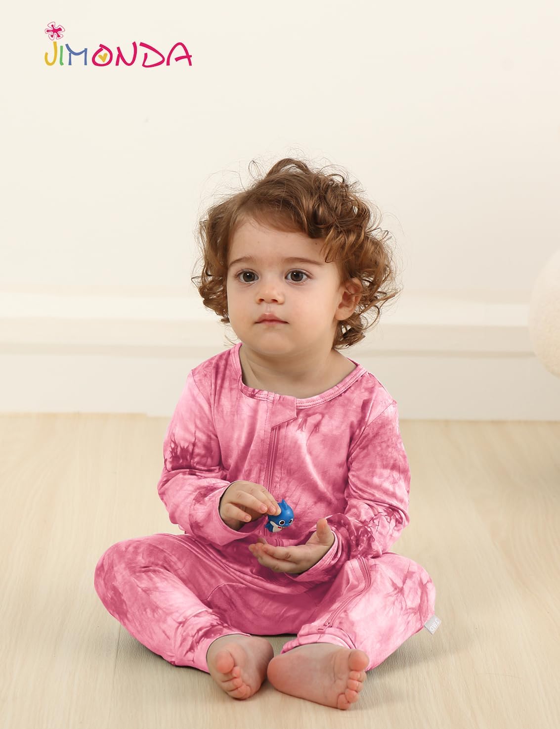 Jimonda Baby Girls Boys Footless Pajamas,Rayon From Bamboo Pjs 2 Way Zipper Long Sleeve Soft Sleeper,Infant Tie-dye Romper