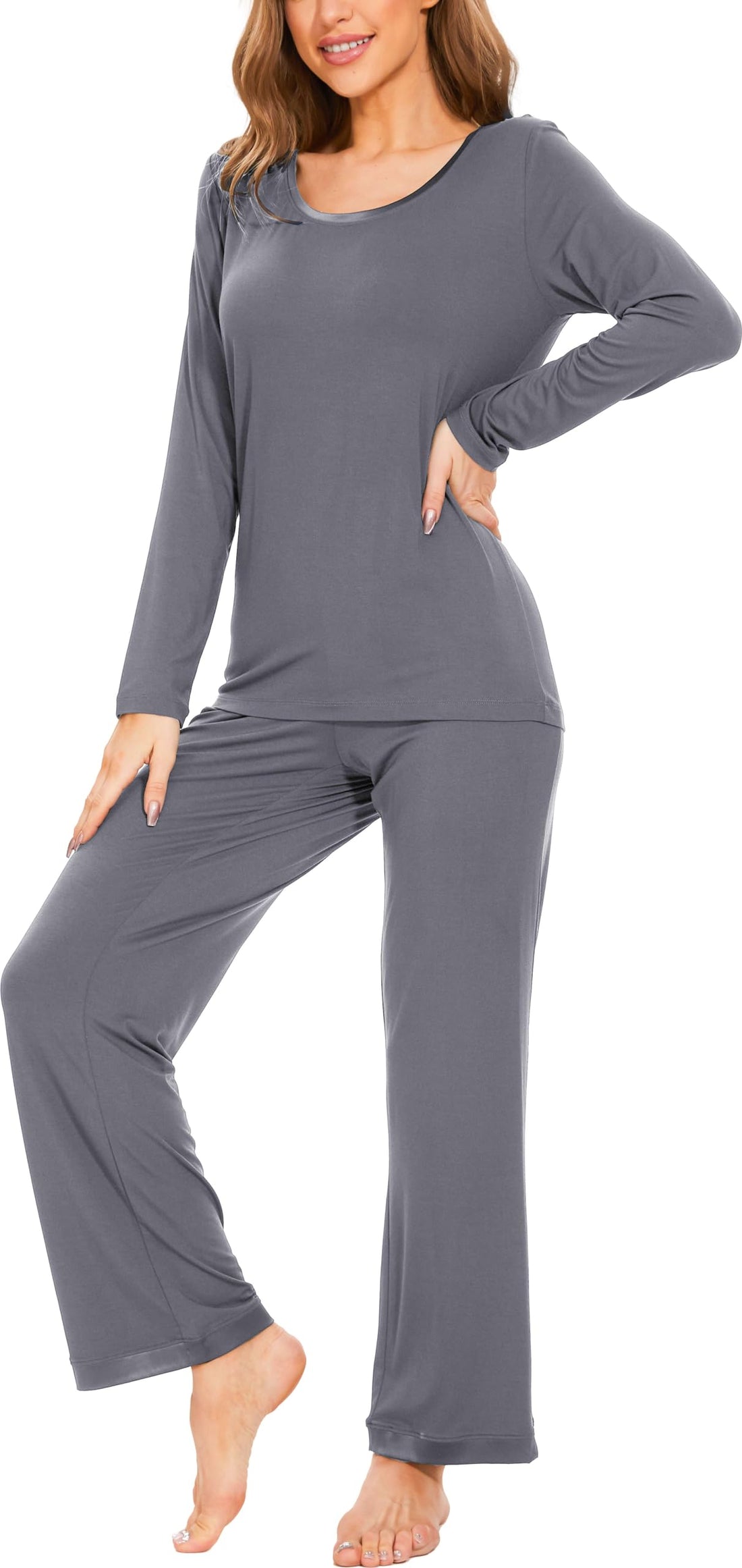 GYS Viscose from Bamboo Women's Pajama Sets Super Soft Long Sleeve Sleepwear Comfy Winter Pjs Sets S-4X