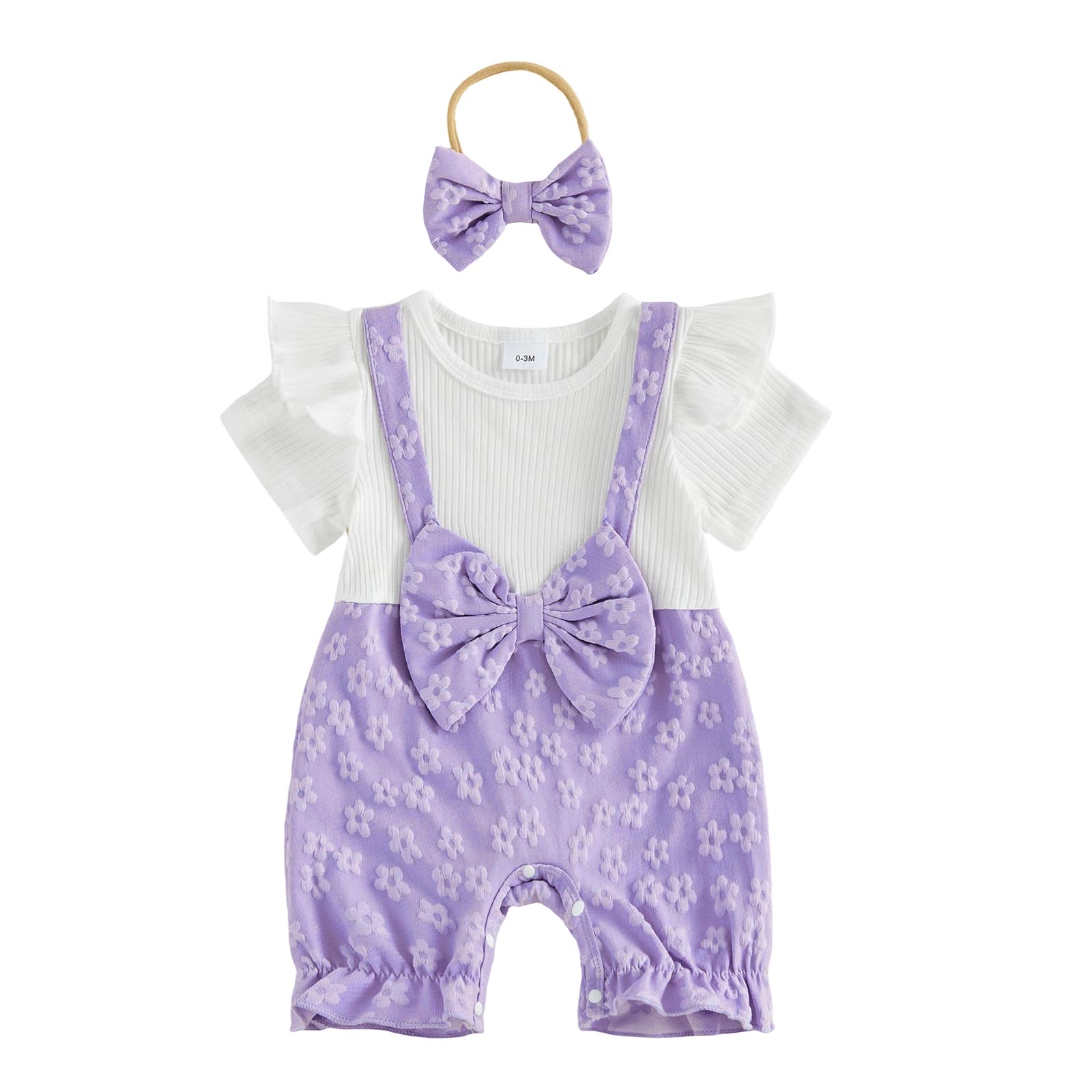YINGISFITM Newborn Baby Girl Summer Clothes Short Sleeve Bubble Romper Bow Shorts Jumpsuit Infant Outfit 0 3 6 9 12 18 Months WEBE CLOTHING