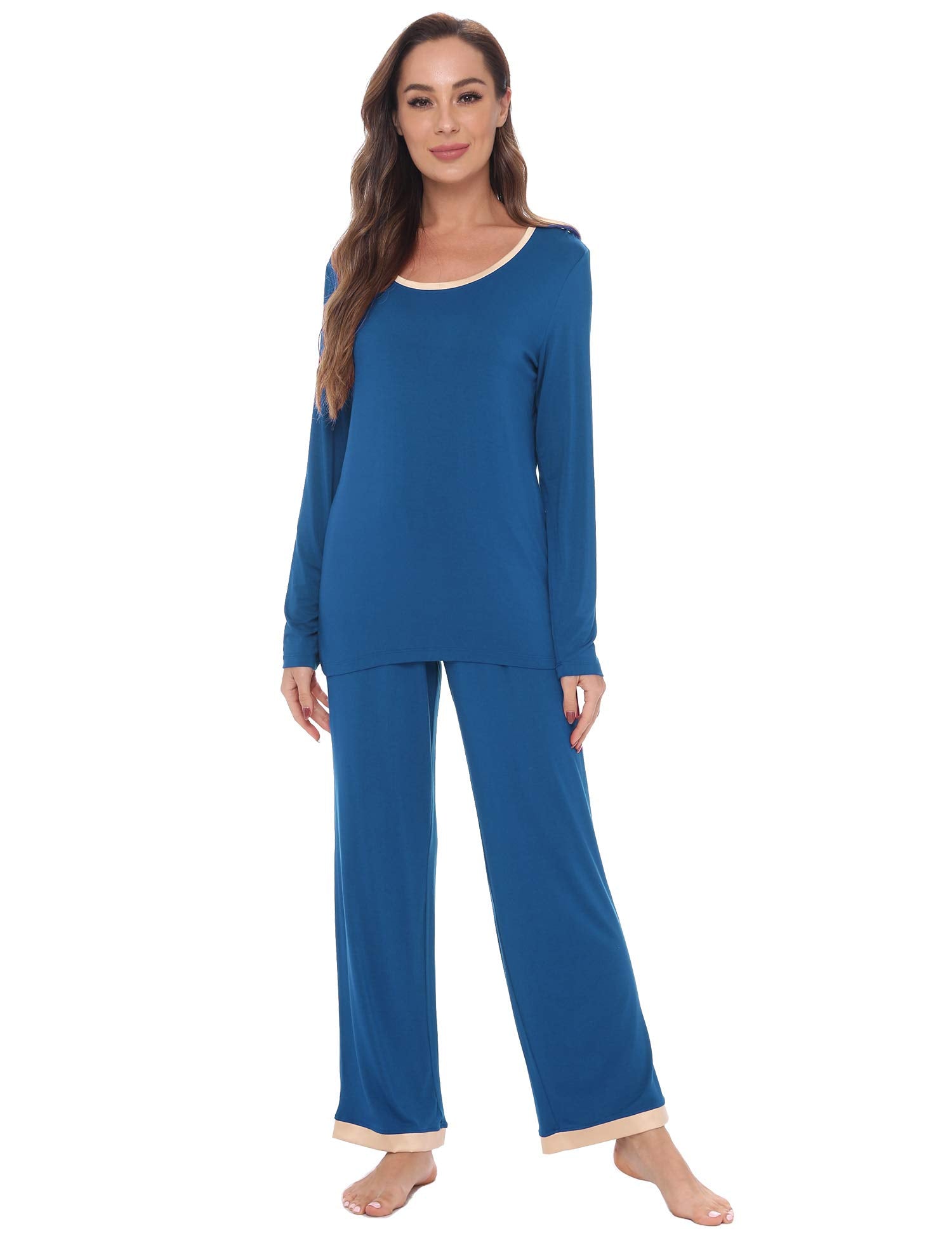 GYS Viscose from Bamboo Women's Pajama Sets Super Soft Long Sleeve Sleepwear Comfy Winter Pjs Sets S-4X