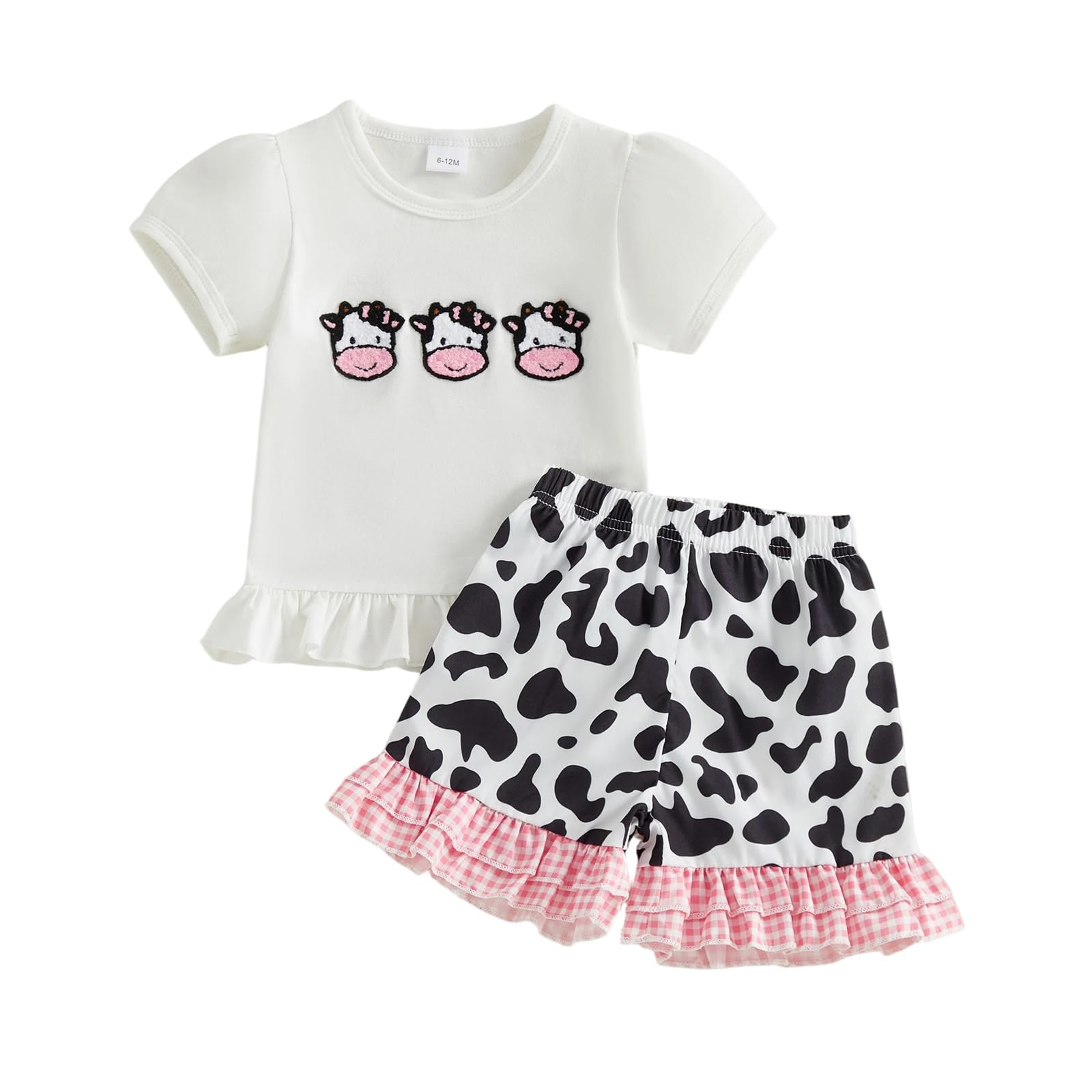 Toddler Baby Girl Summer Clothes T-Shirt Shorts Set Cute Outfits | Toddler Baby Girl Summer Clothes Short Sleeves T-Shirt Tops and Ruffled Shorts Set Cute Summer Outfits 2Pcs WEBE CLOTHING