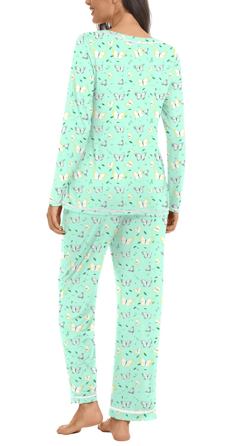 Netsmile Women's Pajama Sets 2 Piece Ladies Long Sleeve Pjs Fall Loungewear Soft Sleepwear with Pockets