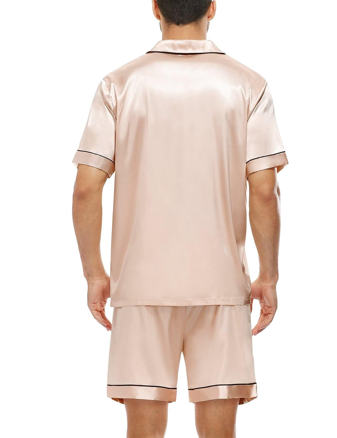 SWOMOG Couple Matching Pajamas Sets Women & Men Button Down Silk Pjs Men Short Sleeve Soft Lounge Sets 2 Pcs Loungewear