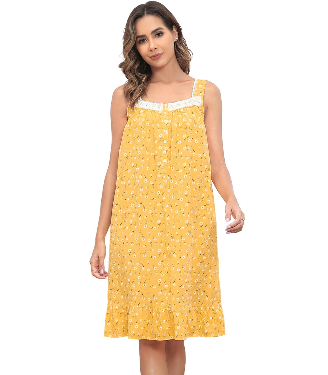 Sleeveless Nightgowns for Women 100% Cotton Nightgown Sleep Dress Soft Ladies Gowns Sleepwear Nightdress WEBE CLOTHING