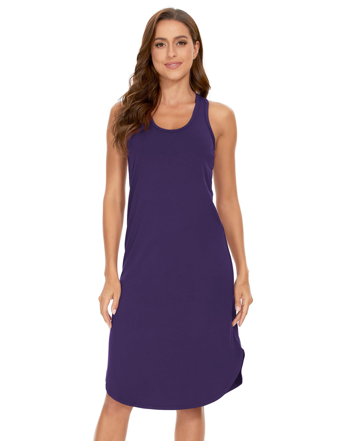 GYS Women's Bamboo Viscose Cooling Racerback Tank Nightgown | Moisture wicking, Breathable, Tagless, Sleeveless, Soft stretch, Racerback design, for hot flashes & summer sleep WEBE CLOTHING