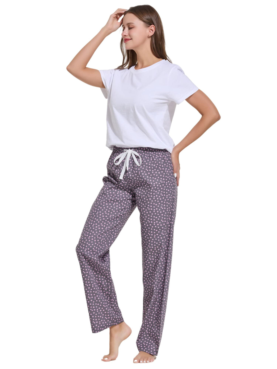 CYZ Women's 100% Cotton Woven Poplin Sleep Pajama Pants
