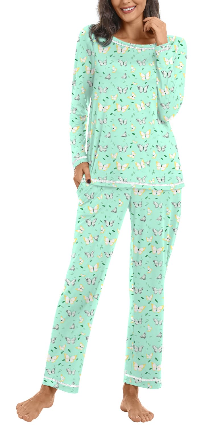 Netsmile Women's Pajama Sets 2 Piece Ladies Long Sleeve Pjs Fall Loungewear Soft Sleepwear with Pockets