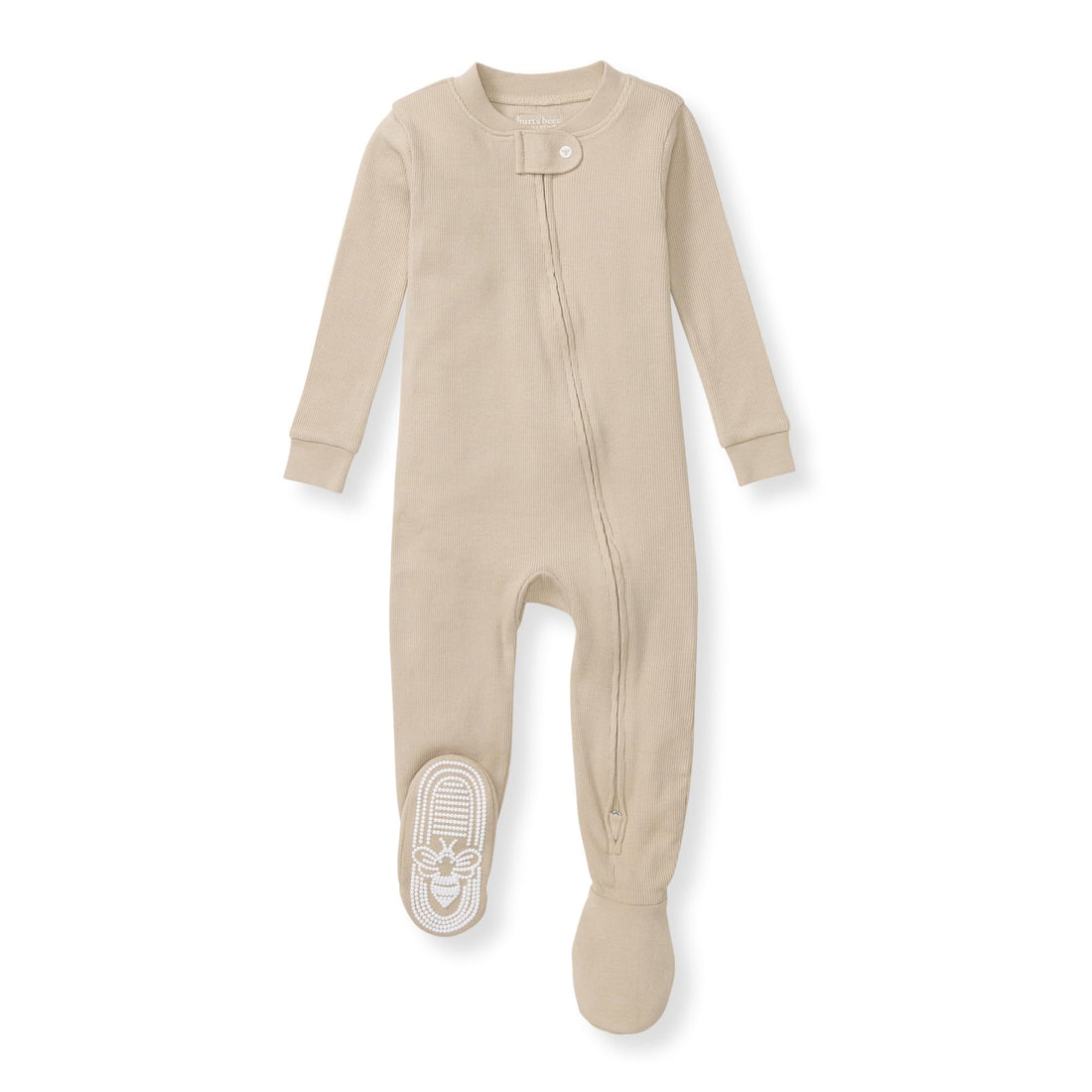 Burt's Bees Baby Organic Cotton Footed Pajamas for Boys, Zipper PJ Sleeper, Snug Fit Sleepwear with Non-Slip Bee Grips