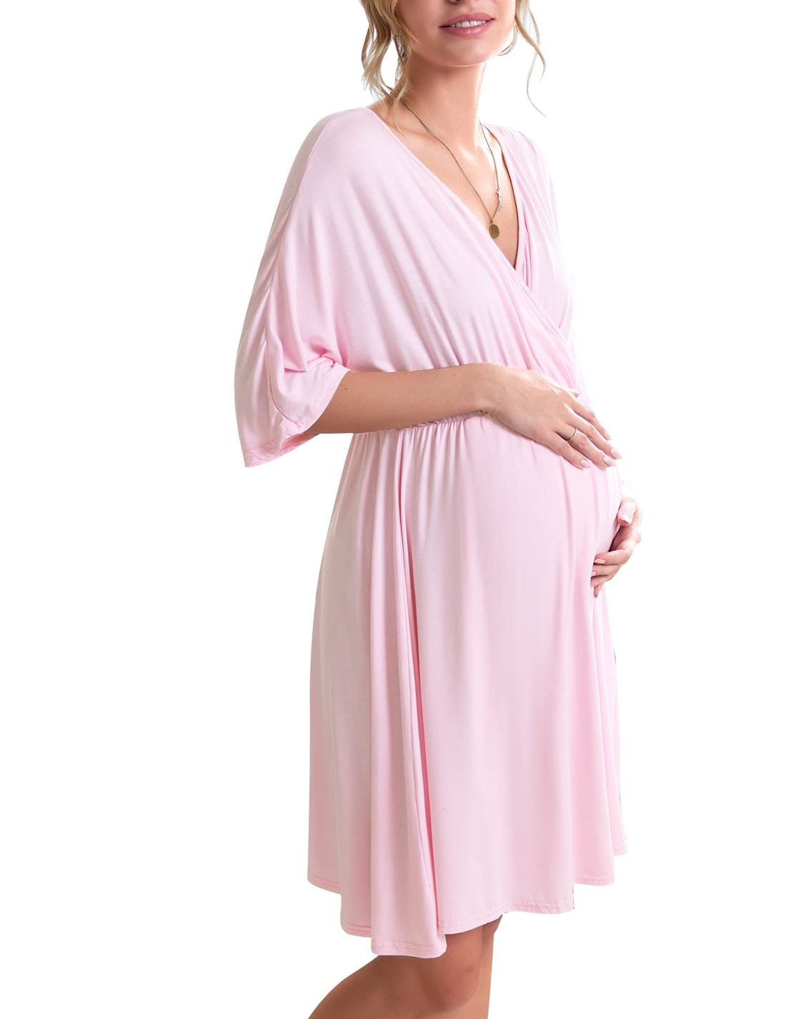 Ekouaer 3 in 1 Labor/Delivery/Hospital Gown Maternity Dress Nursing Nightgown Sleepwear for Breastfeeding
